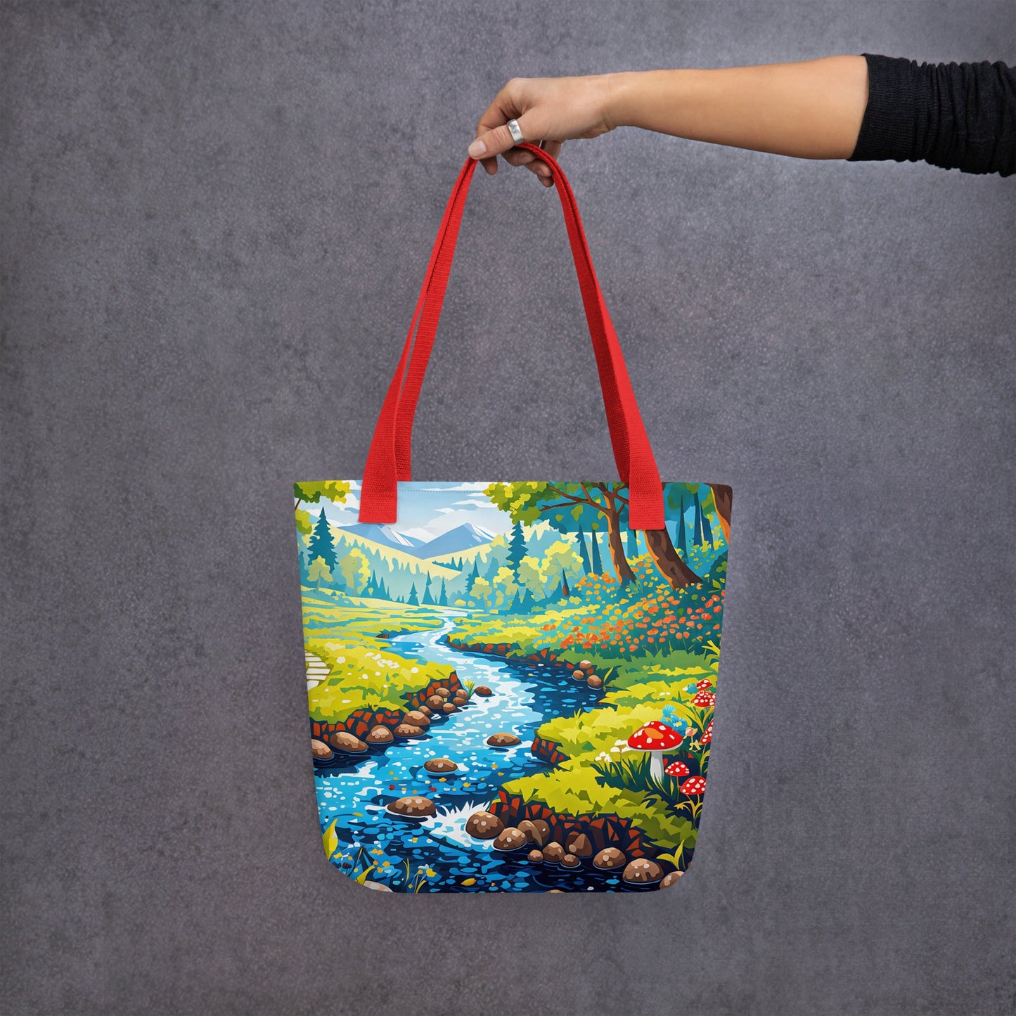Mushrooms By The River II Tote Bag - Tote Bags - Discovery Co.