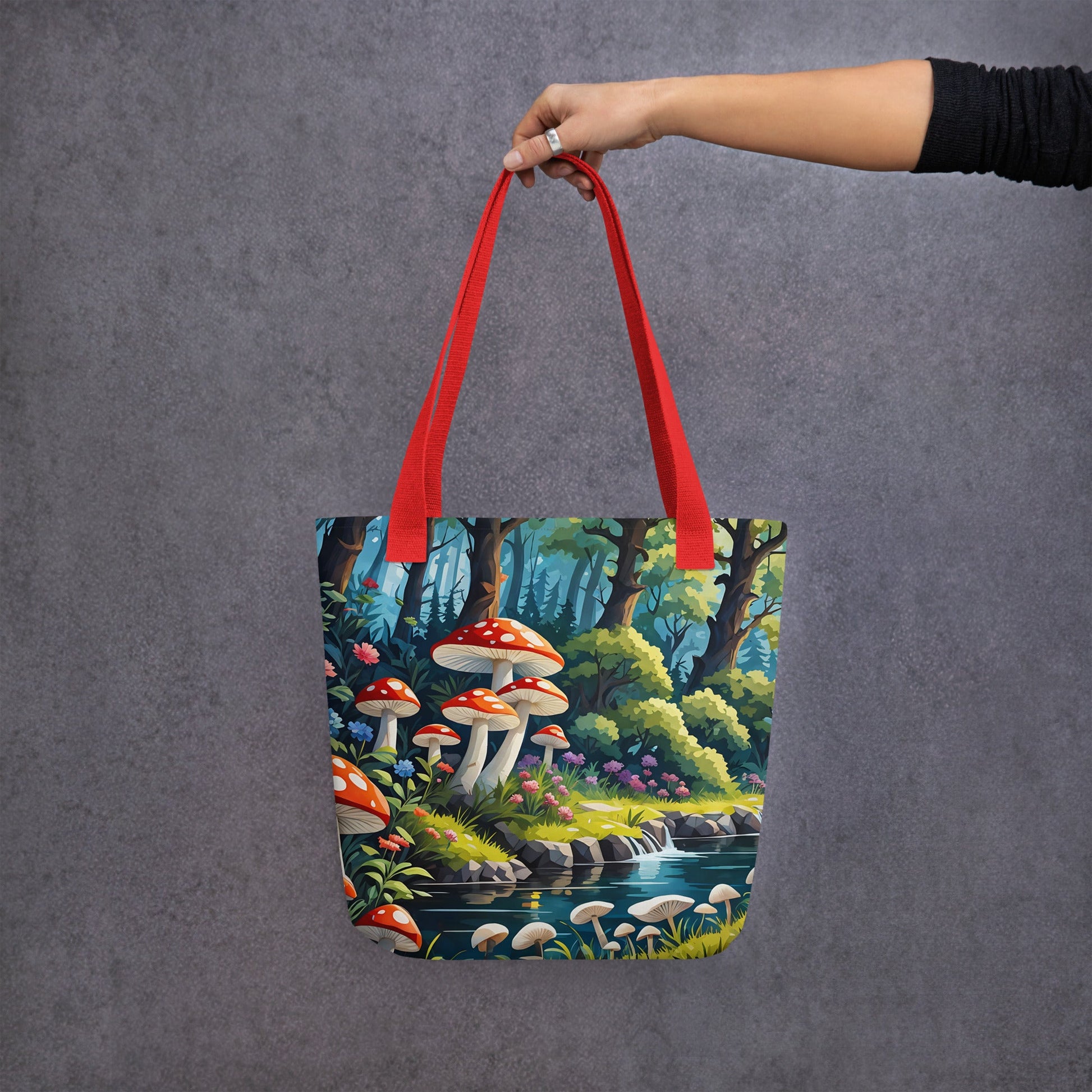 Mushrooms By The River II Tote Bag - Tote Bags - Discovery Co.