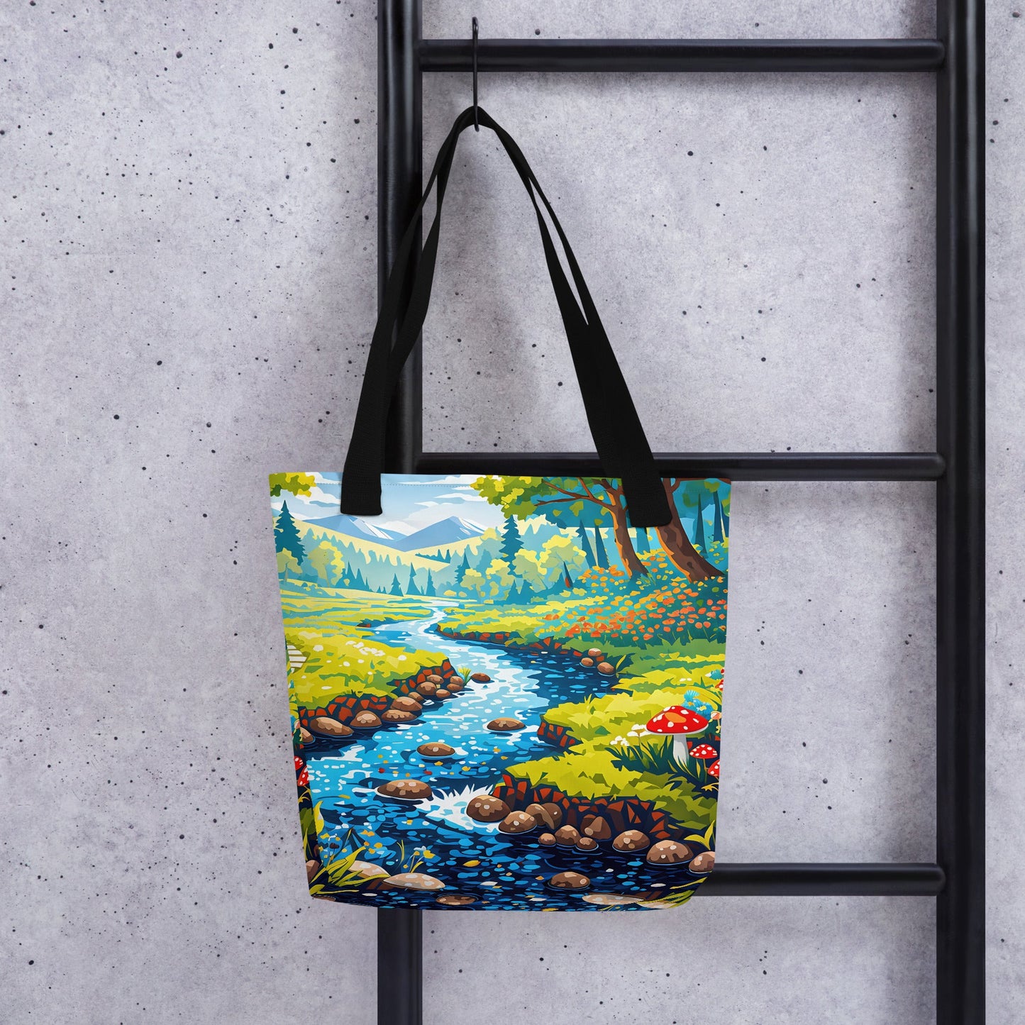 Mushrooms By The River II Tote Bag - Tote Bags - Discovery Co.