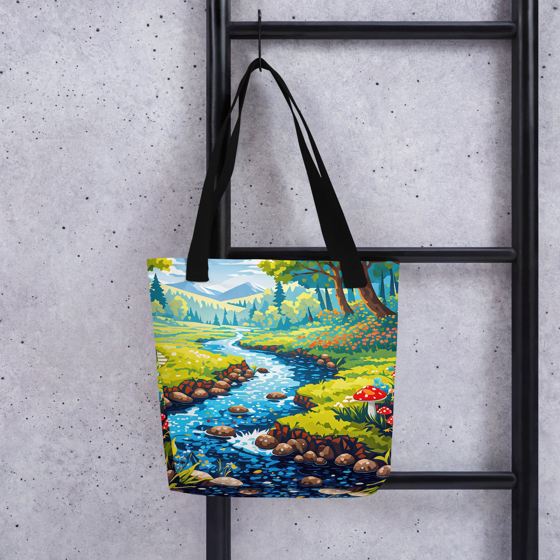 Mushrooms By The River II Tote Bag - Tote Bags - Discovery Co.