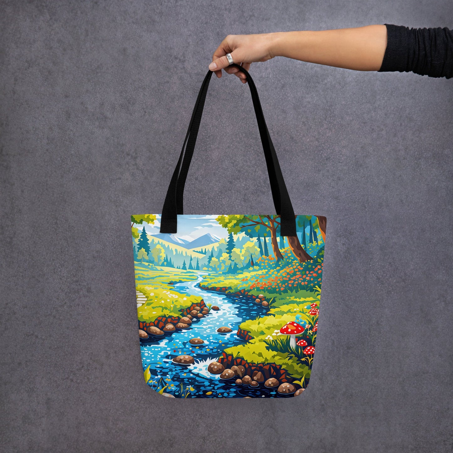 Mushrooms By The River II Tote Bag - Tote Bags - Discovery Co.