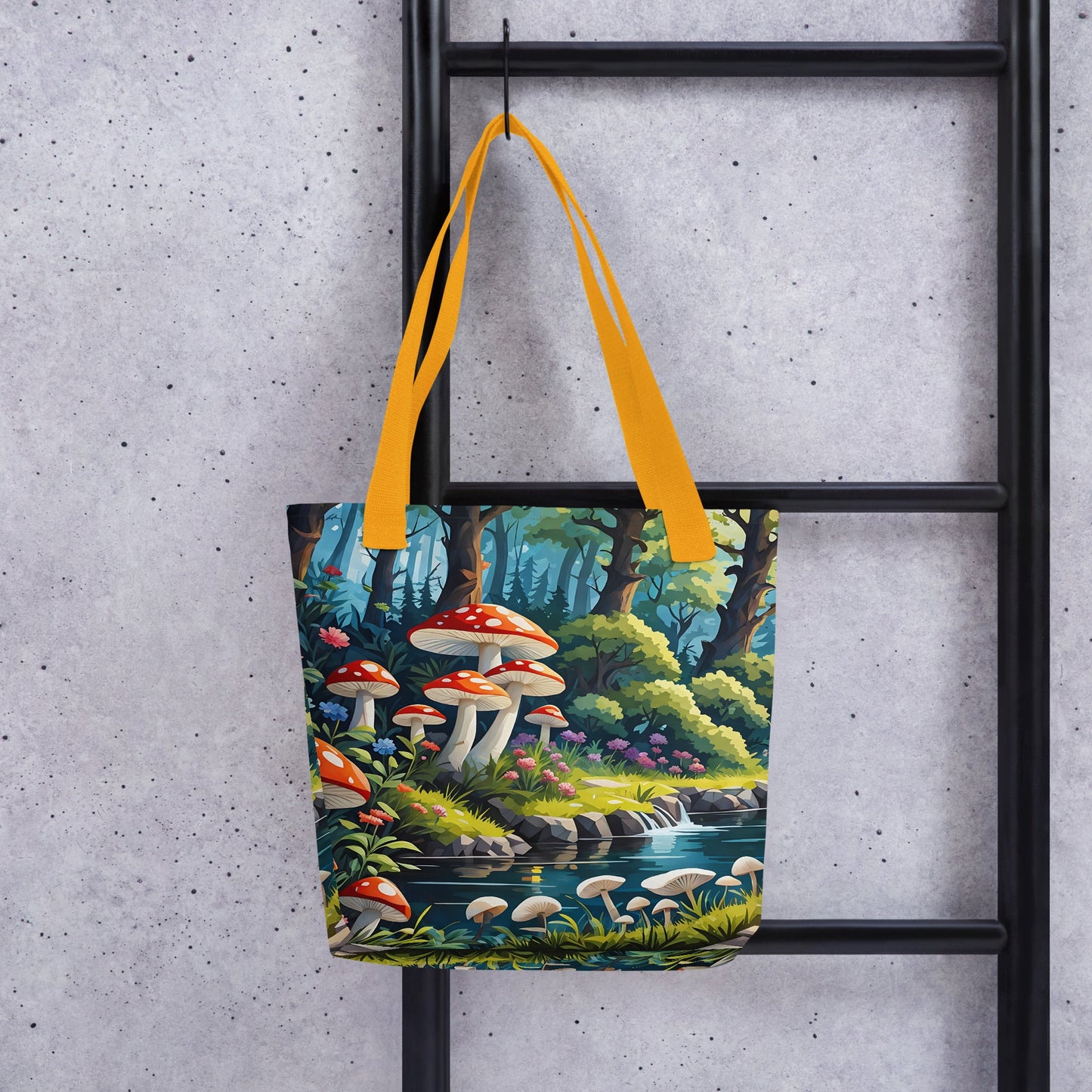 Mushrooms By The River II Tote Bag - Tote Bags - Discovery Co.