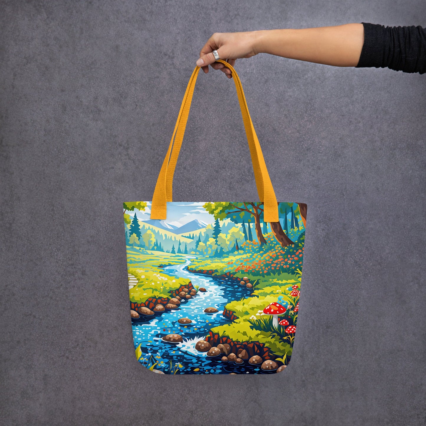 Mushrooms By The River II Tote Bag - Tote Bags - Discovery Co.