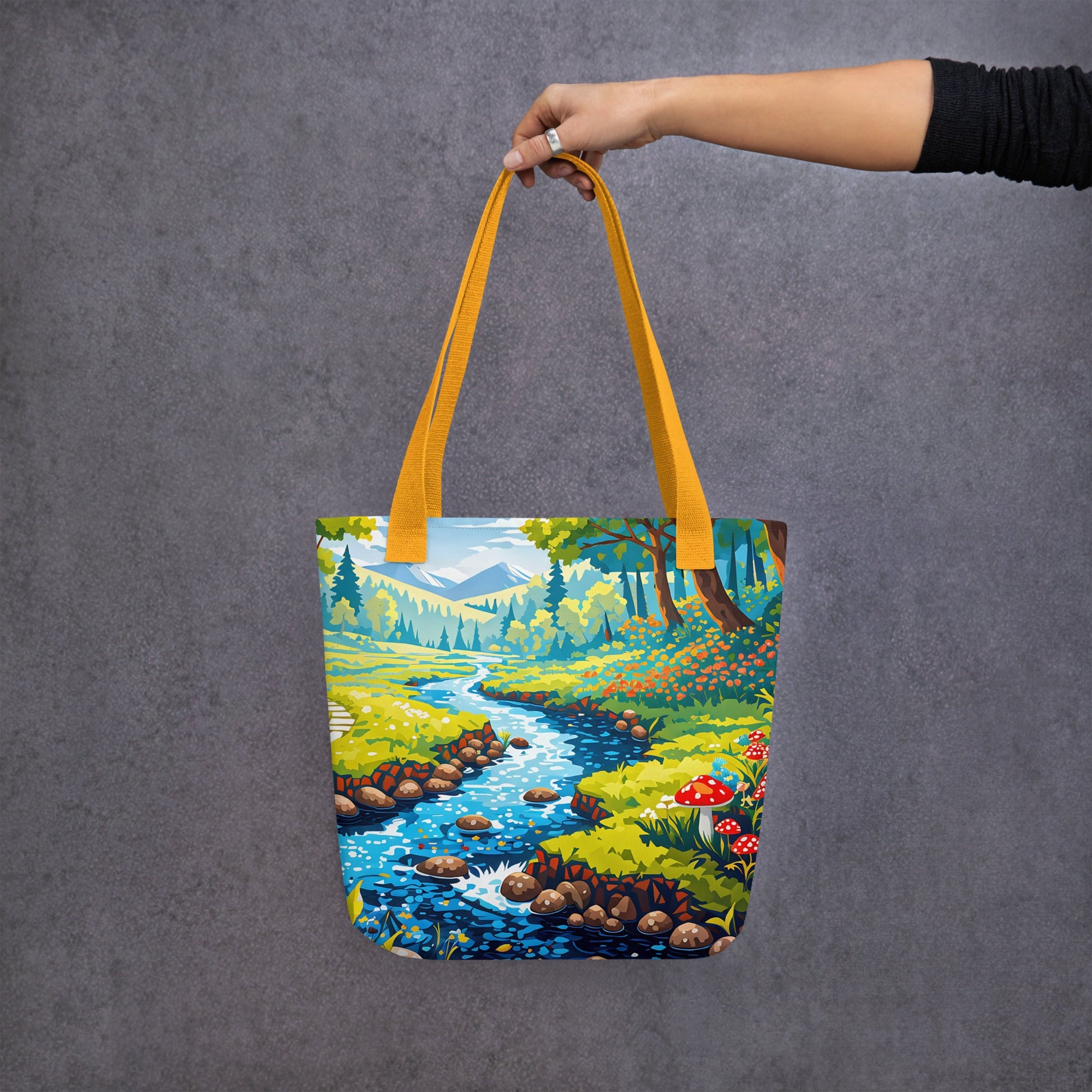 Mushrooms By The River II Tote Bag - Tote Bags - Discovery Co.