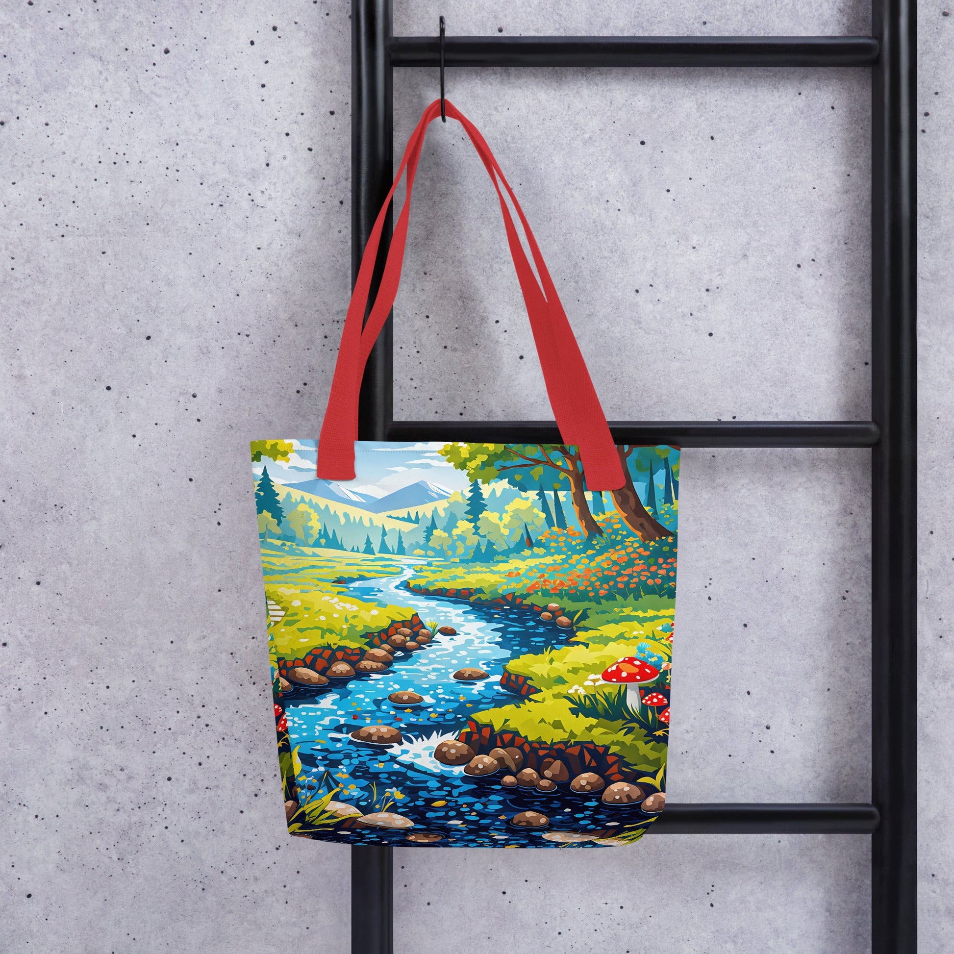 Mushrooms By The River II Tote Bag - Tote Bags - Discovery Co.