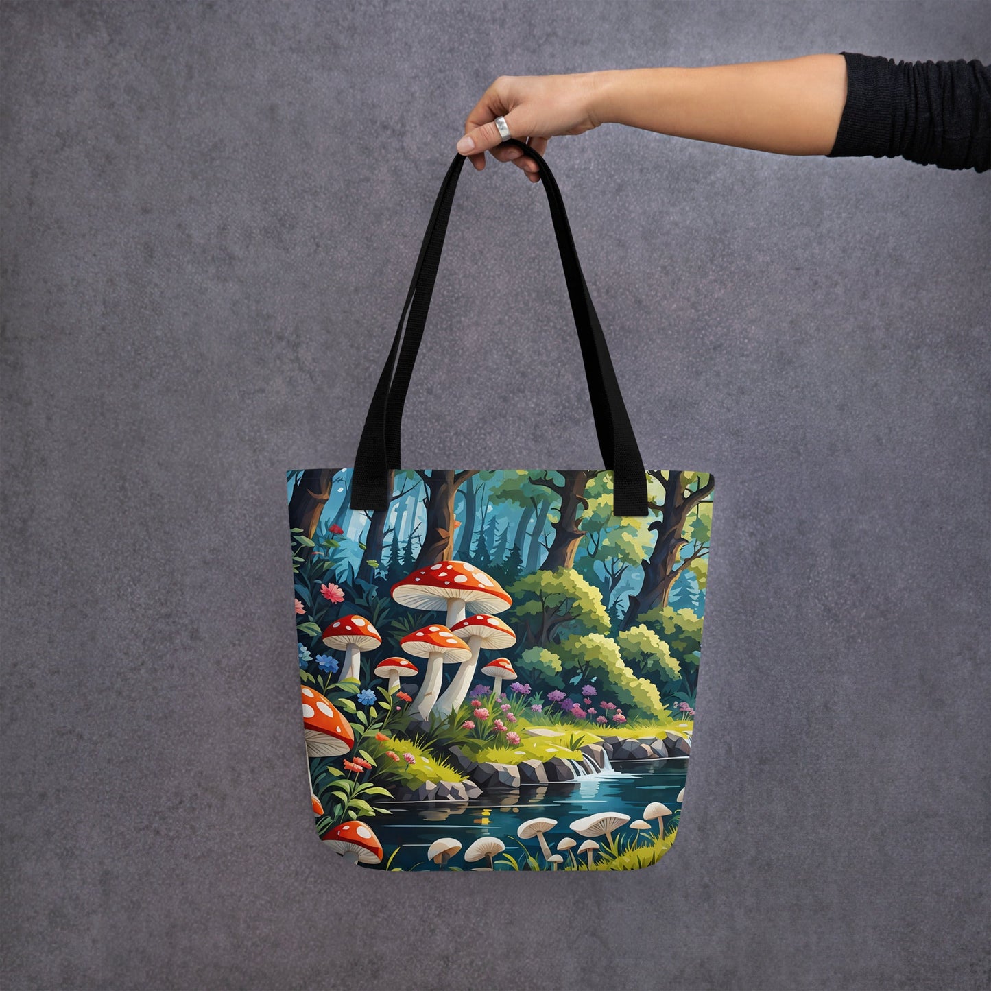 Mushrooms By The River II Tote Bag - Tote Bags - Discovery Co.