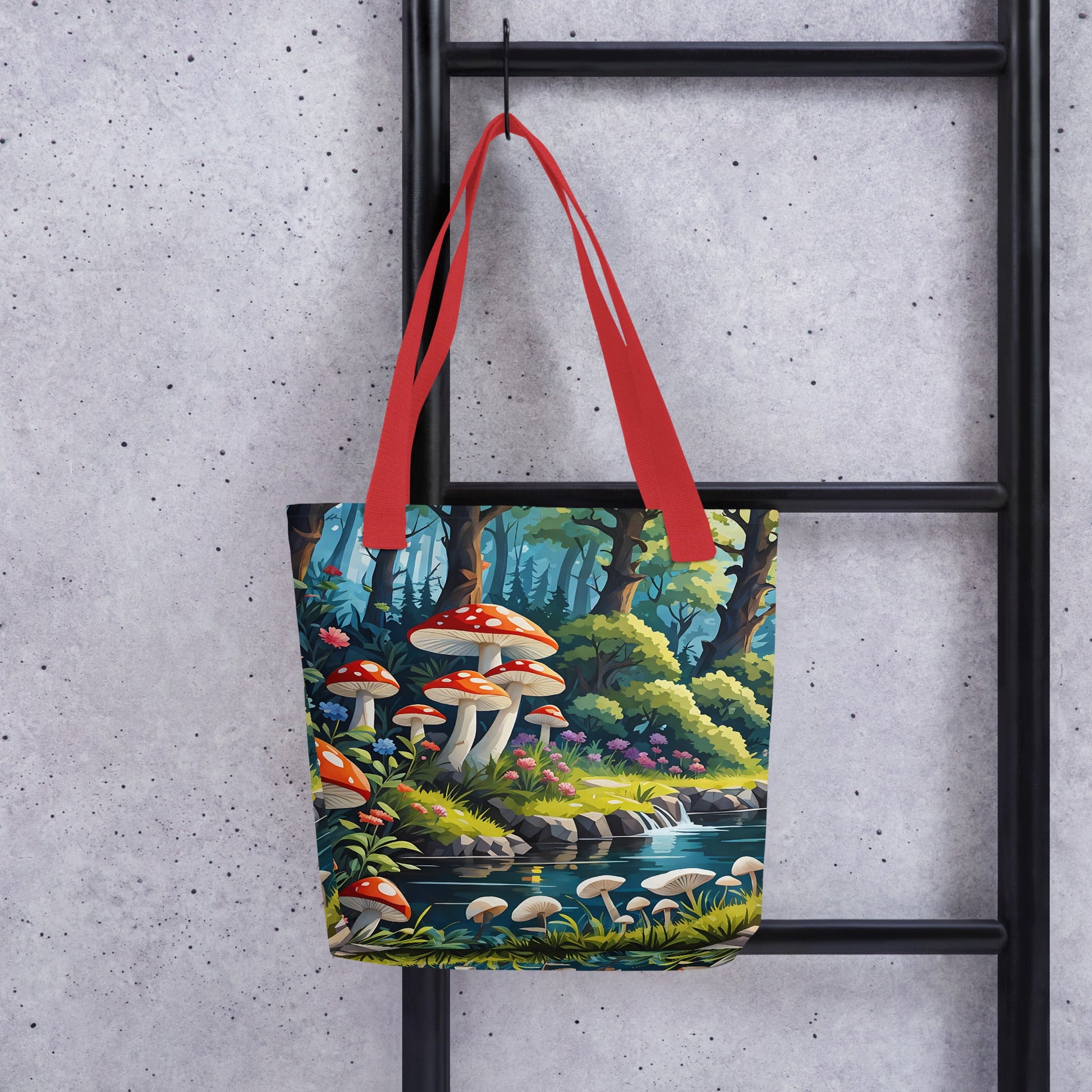 Mushrooms By The River II Tote Bag - Tote Bags - Discovery Co.