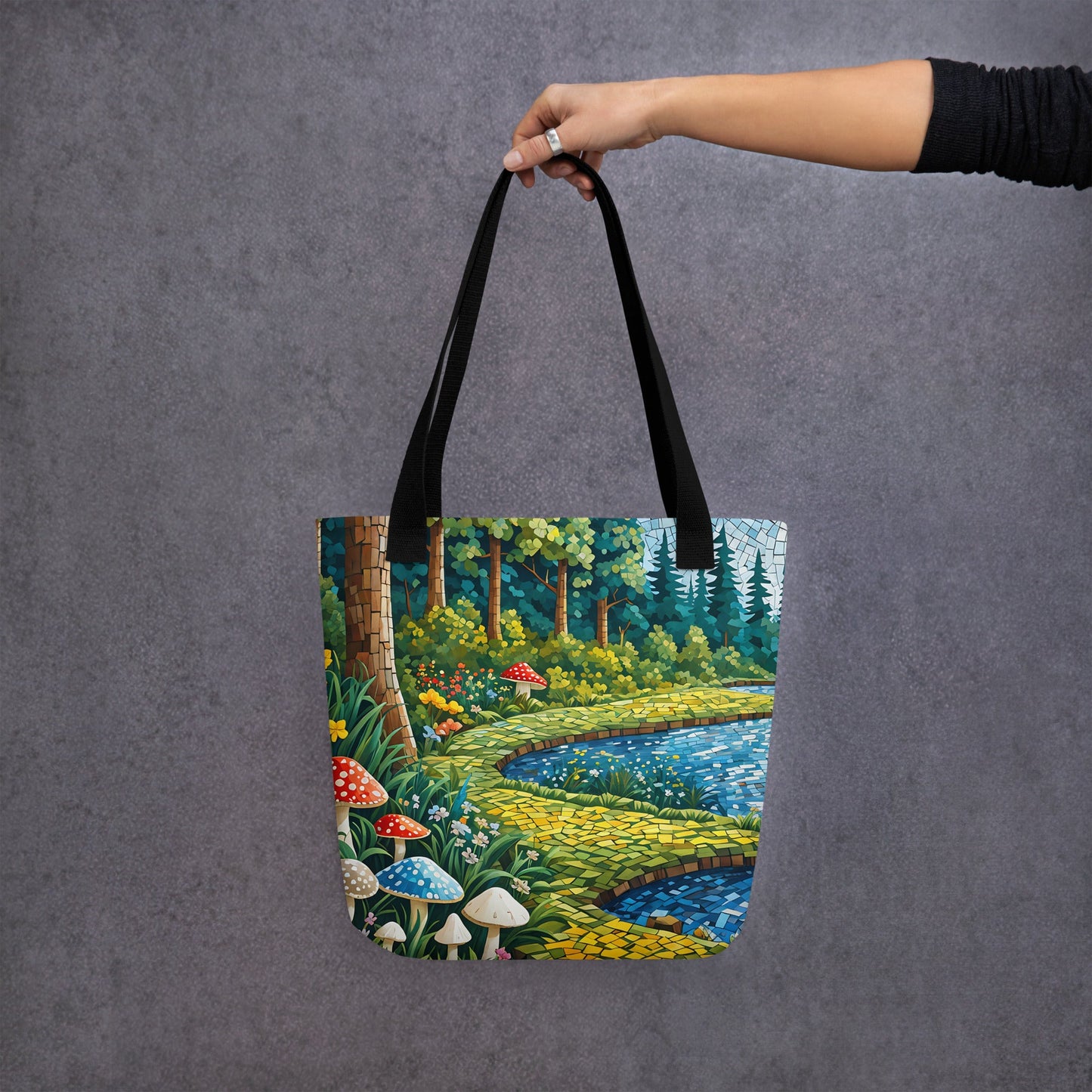 Mushrooms By The River III Tote Bag - Tote Bags - Discovery Co.