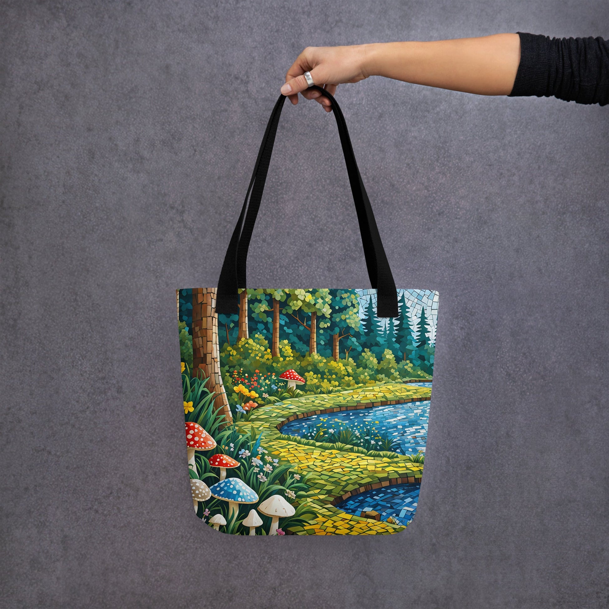 Mushrooms By The River III Tote Bag - Tote Bags - Discovery Co.