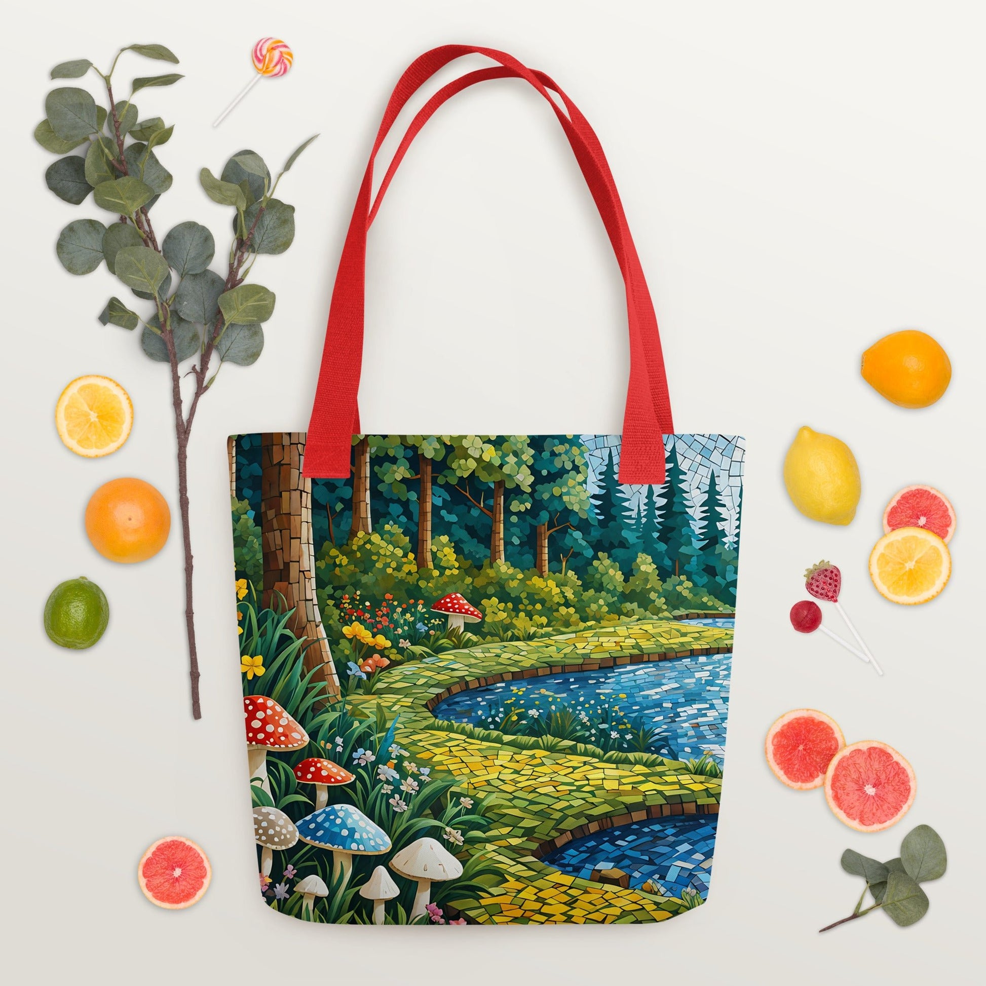 Mushrooms By The River III Tote Bag - Tote Bags - Discovery Co.