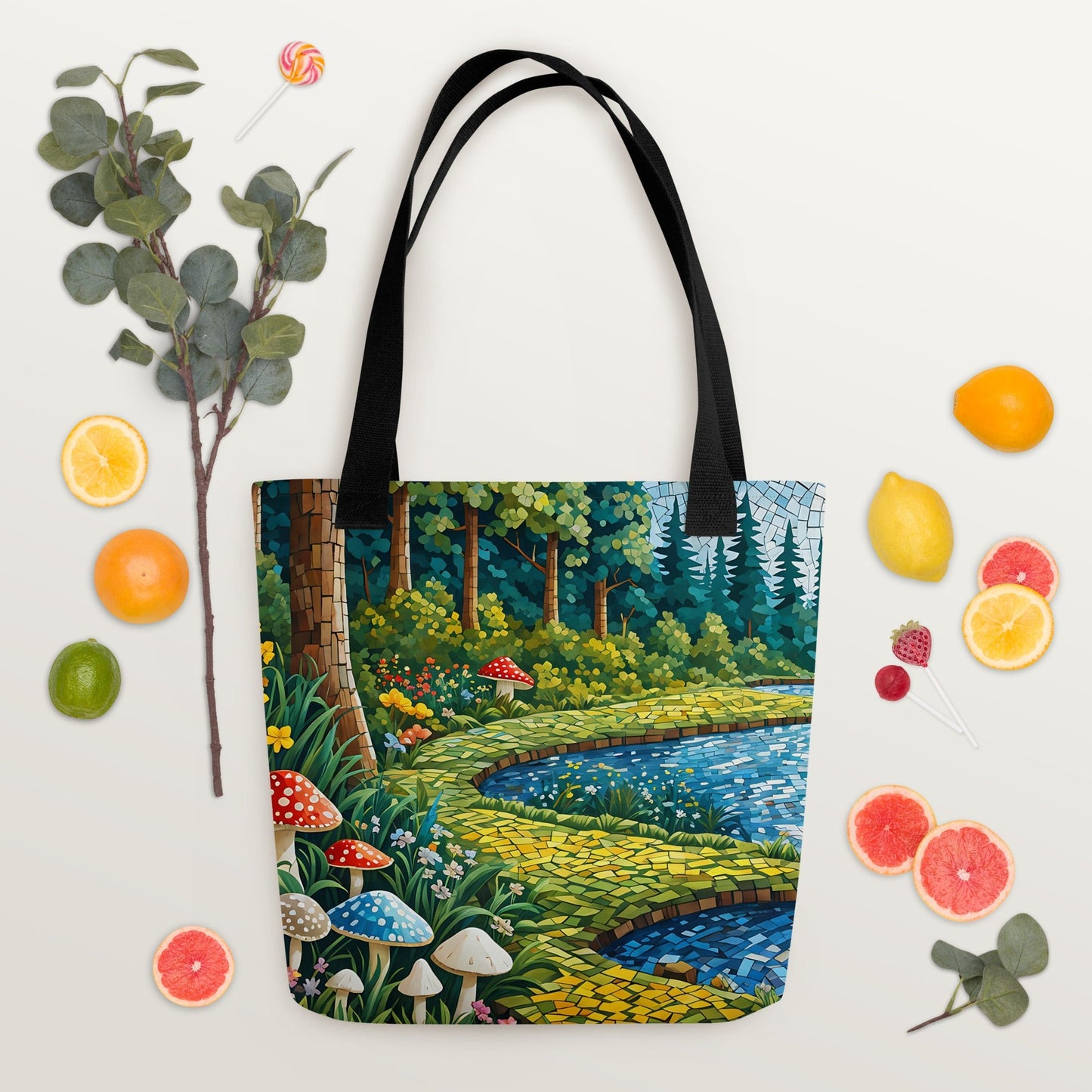 Mushrooms By The River III Tote Bag - Tote Bags - Discovery Co.