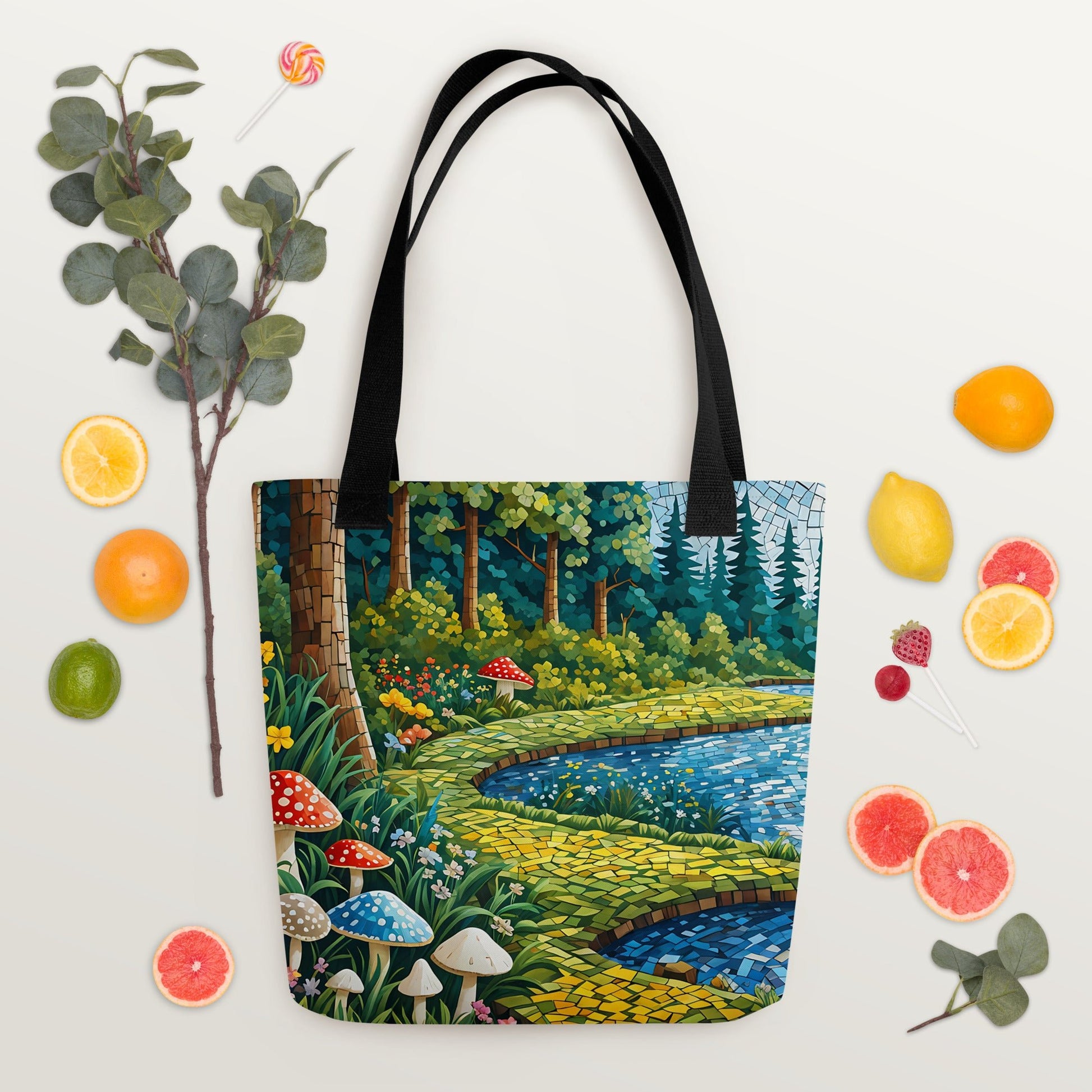 Mushrooms By The River III Tote Bag - Tote Bags - Discovery Co.