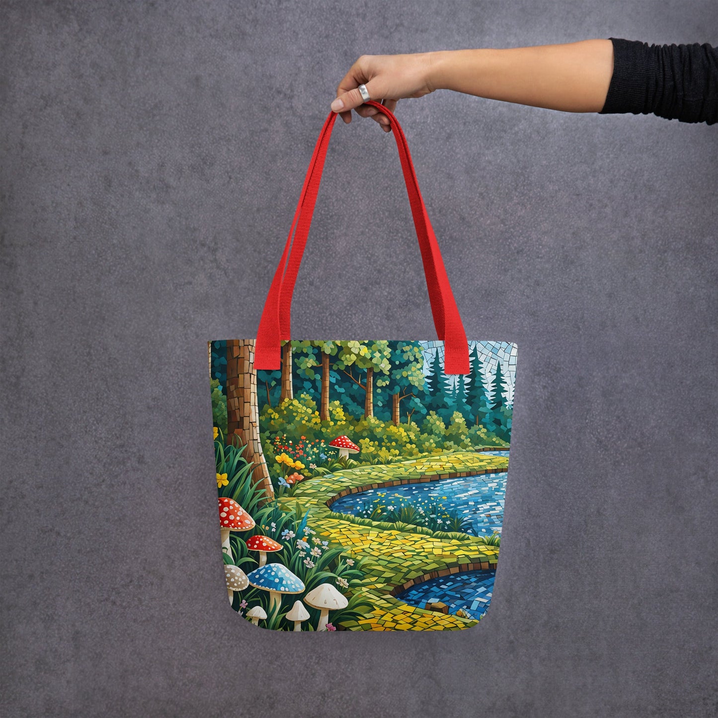 Mushrooms By The River III Tote Bag - Tote Bags - Discovery Co.