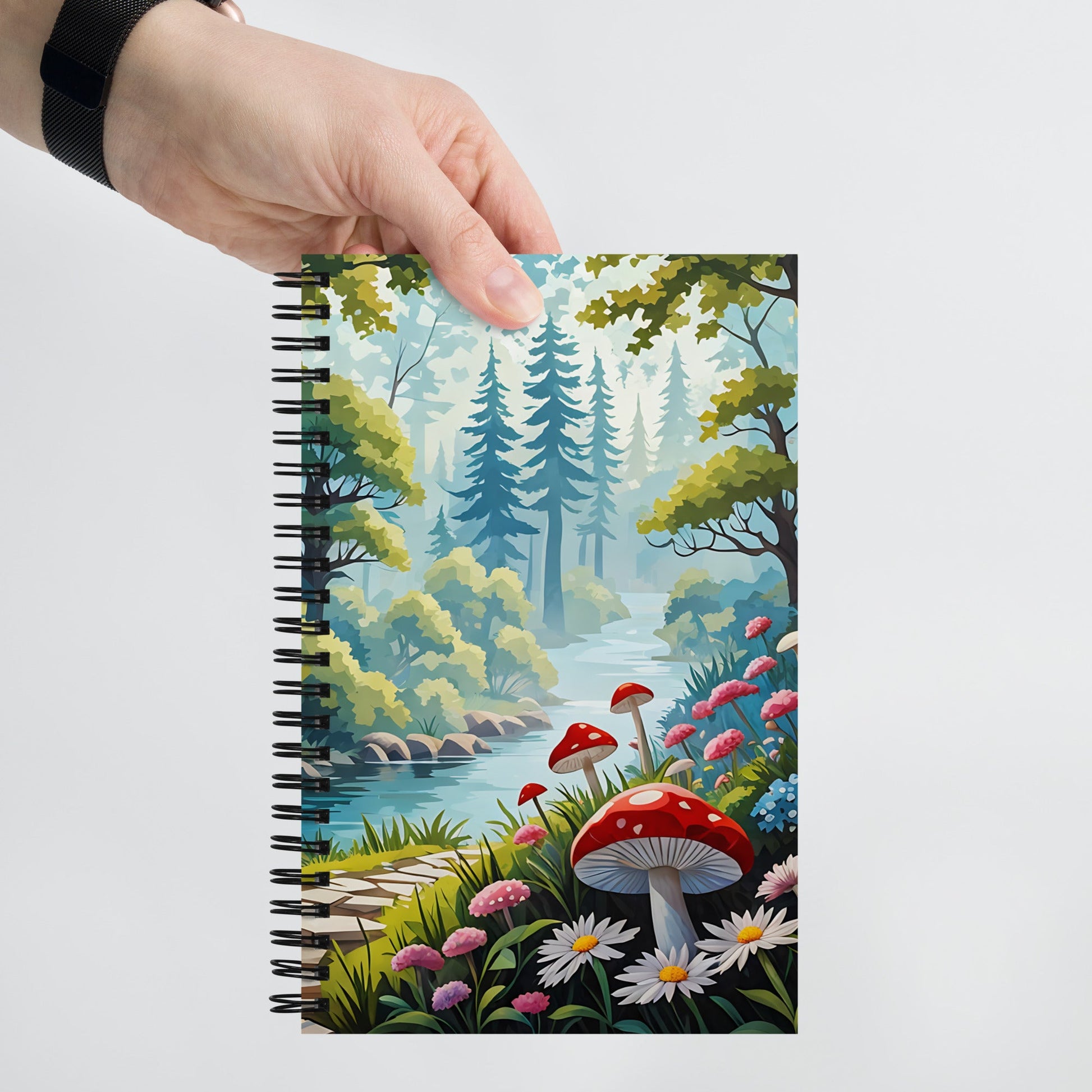 Mushrooms By The River Spiral Notebook - Spiral Notebooks - Discovery Co.