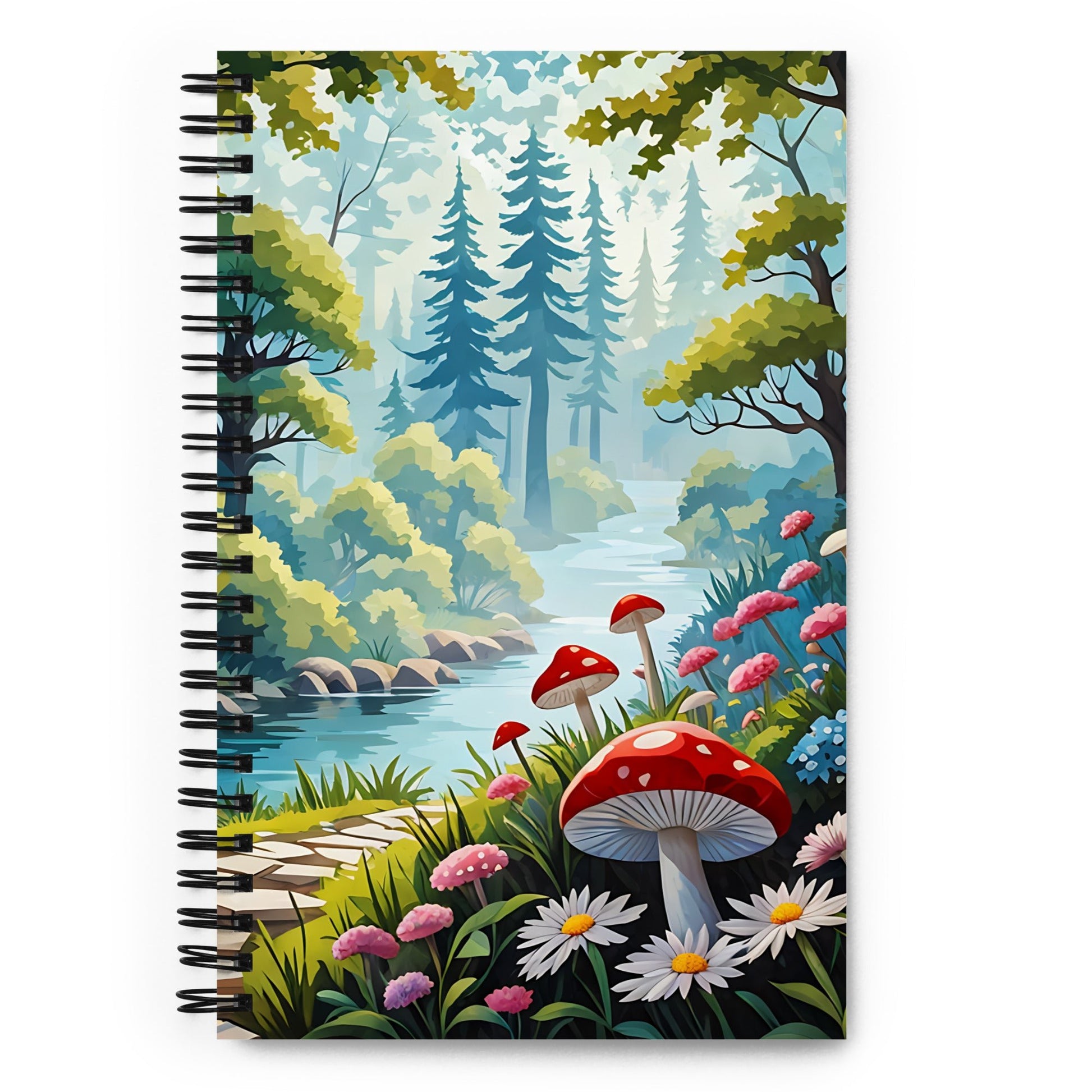 Mushrooms By The River Spiral Notebook - Spiral Notebooks - Discovery Co.