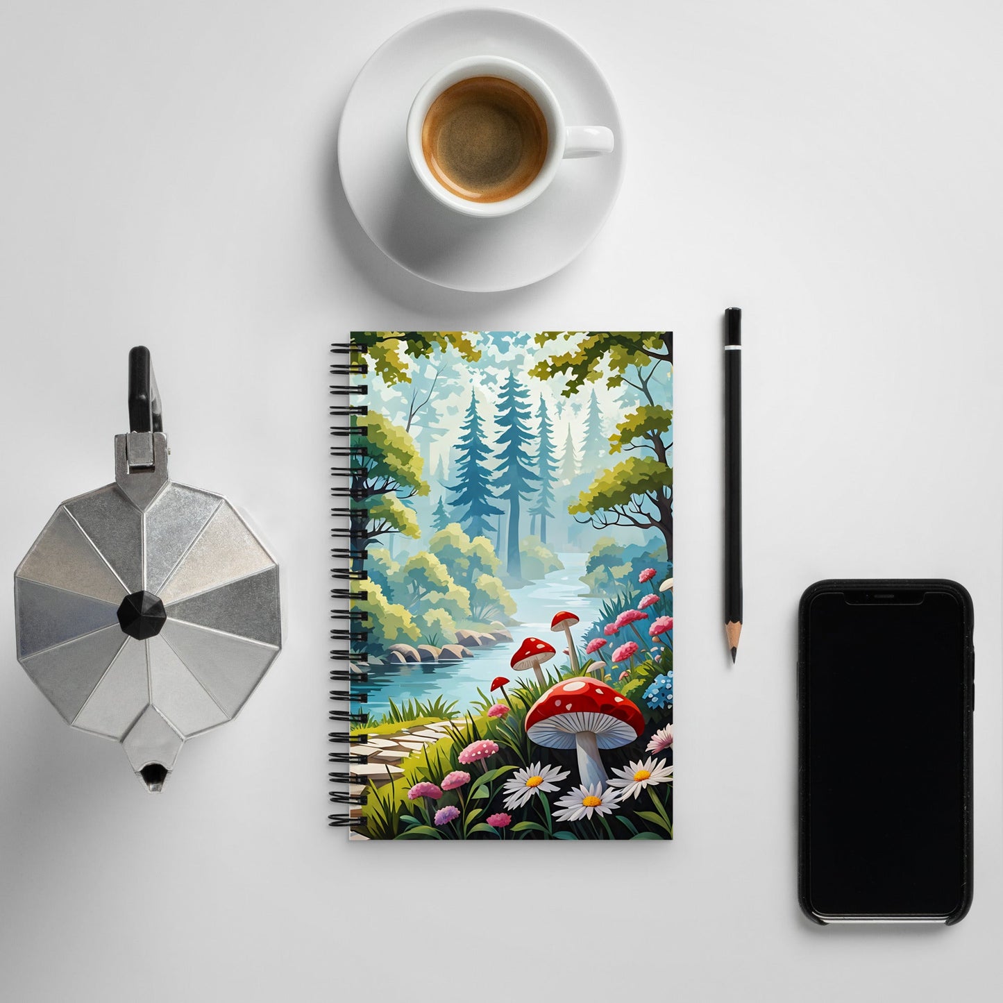 Mushrooms By The River Spiral Notebook - Spiral Notebooks - Discovery Co.