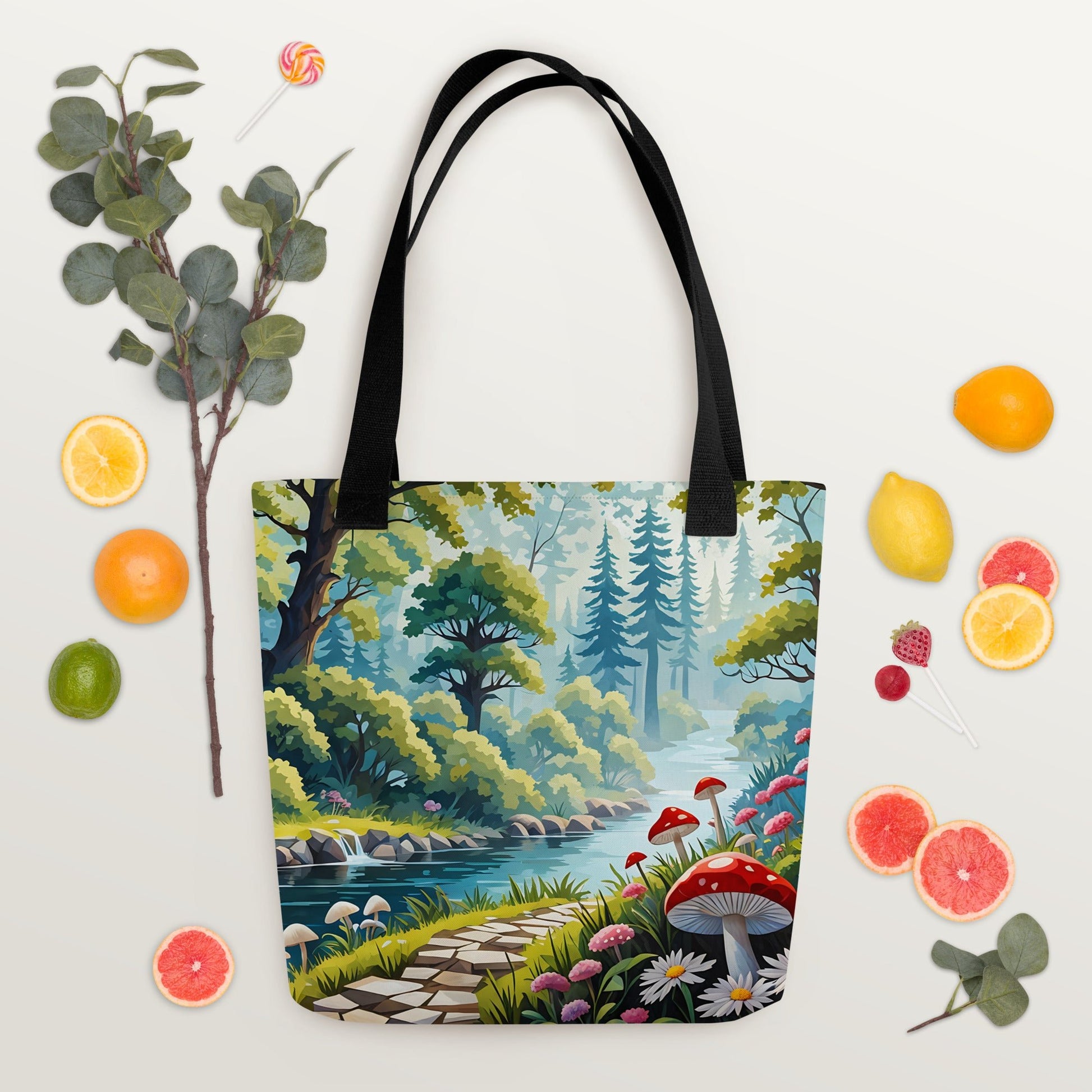 Mushrooms By The River Tote Bag - Tote Bags - Discovery Co.