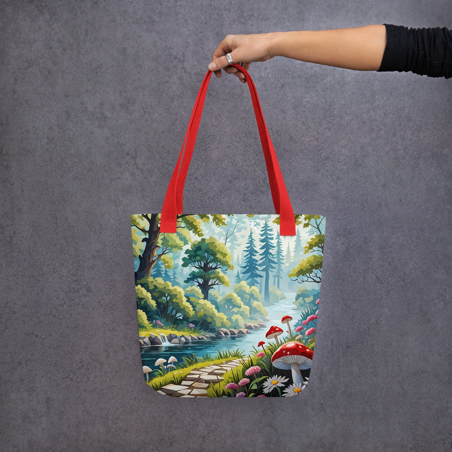 Mushrooms By The River Tote Bag - Tote Bags - Discovery Co.