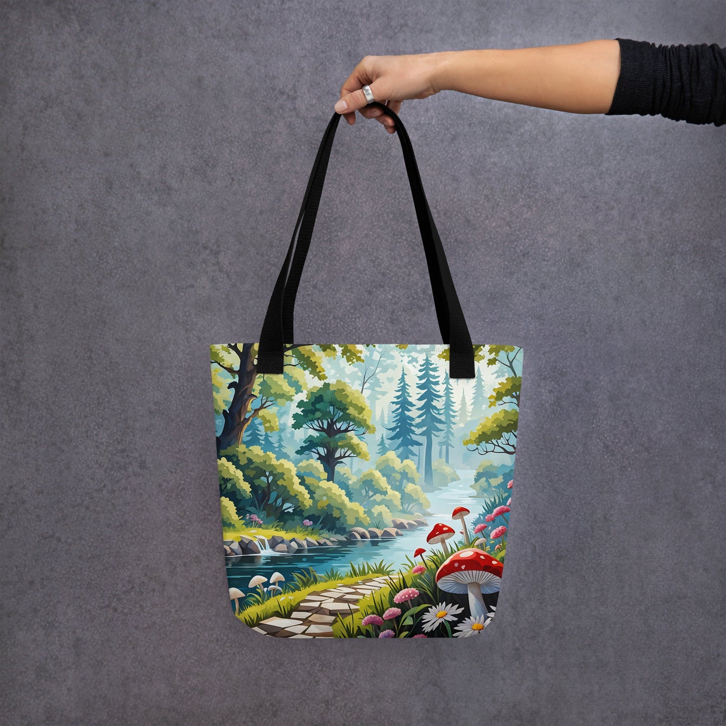 Mushrooms By The River Tote Bag - Tote Bags - Discovery Co.