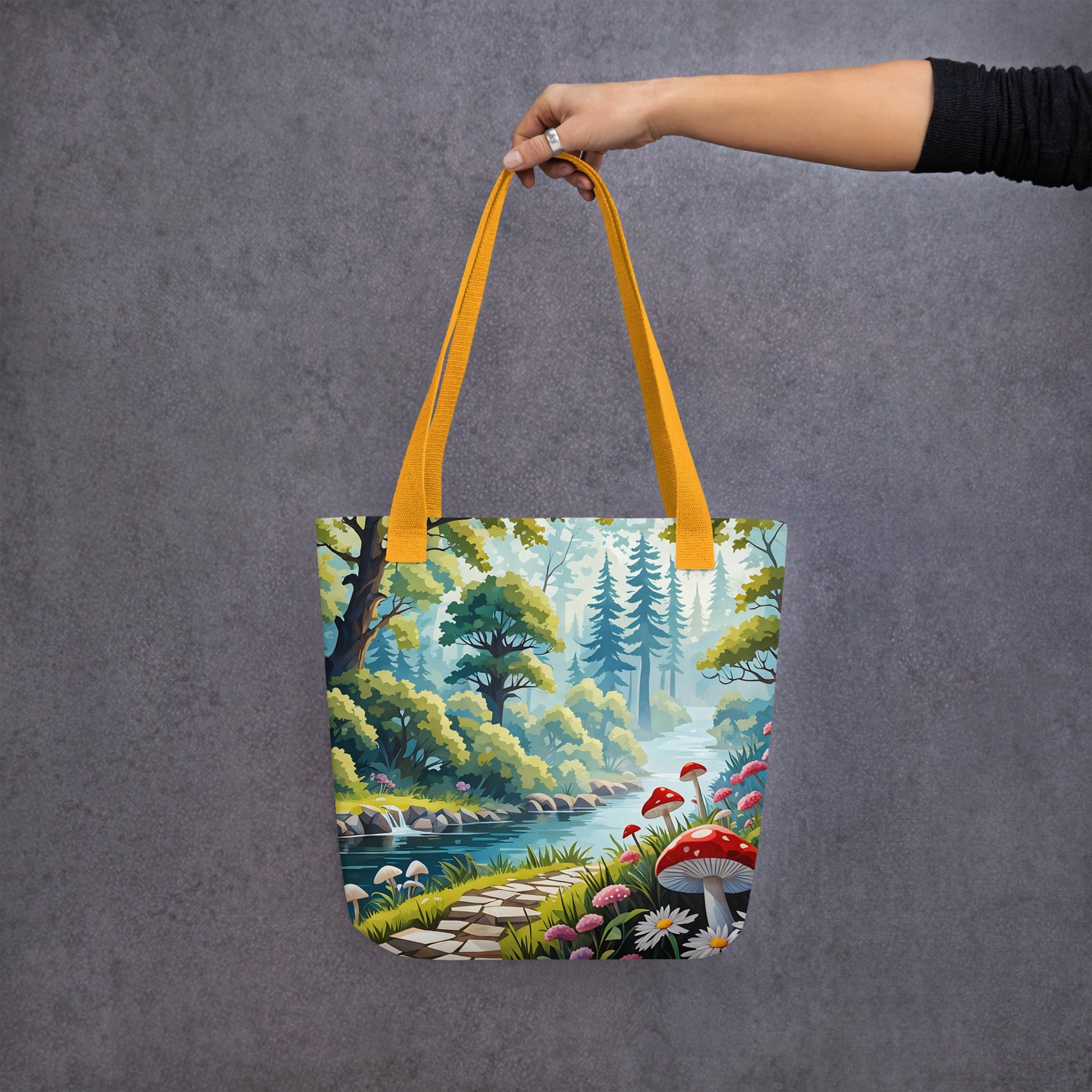 Mushrooms By The River Tote Bag - Tote Bags - Discovery Co.