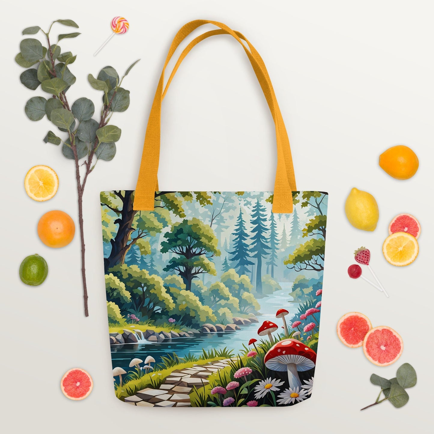 Mushrooms By The River Tote Bag - Tote Bags - Discovery Co.