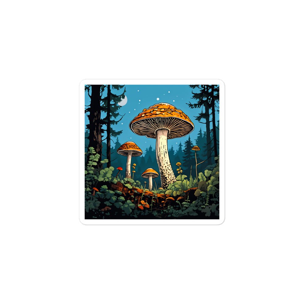 Mushrooms Forest At Night Bubble-free Stickers - Stickers - Discovery Co.