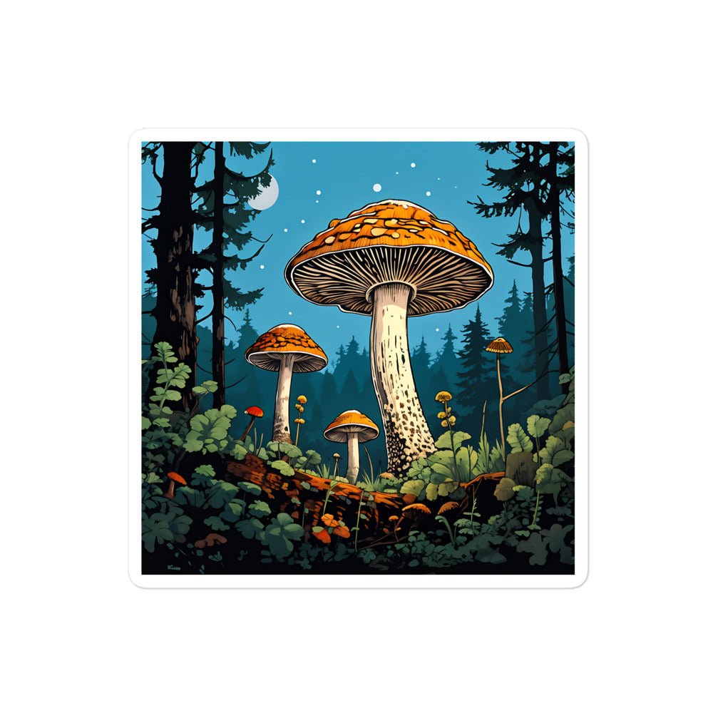 Mushrooms Forest At Night Bubble-free Stickers - Stickers - Discovery Co.