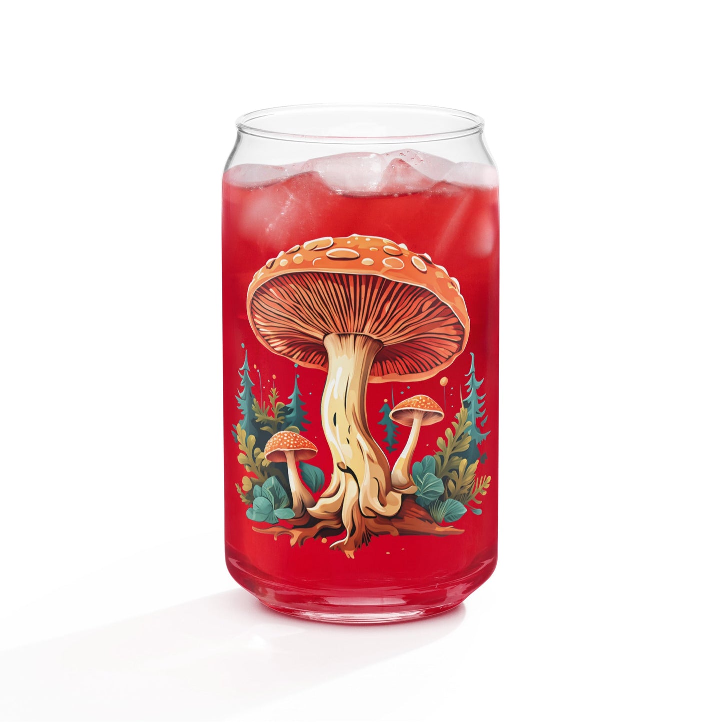 Mushrooms In The Forest Can-Shaped Glass - Can-Shaped Glass - Discovery Co.