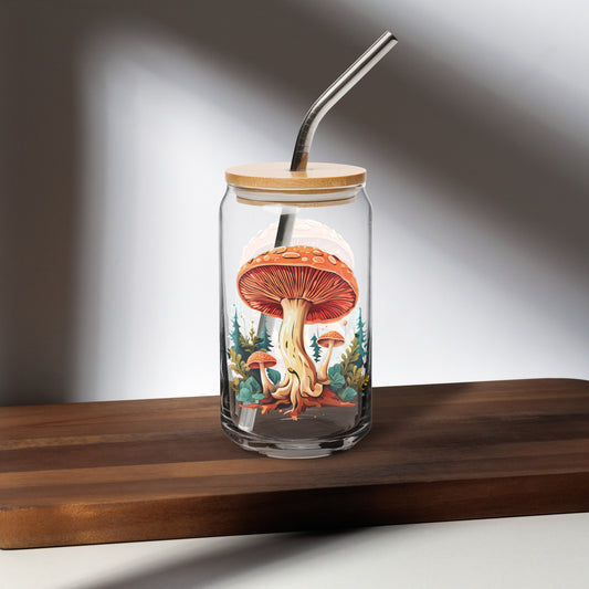 Mushrooms In The Forest Can - Shaped Glass - Can - Shaped Glass - Discovery Co.