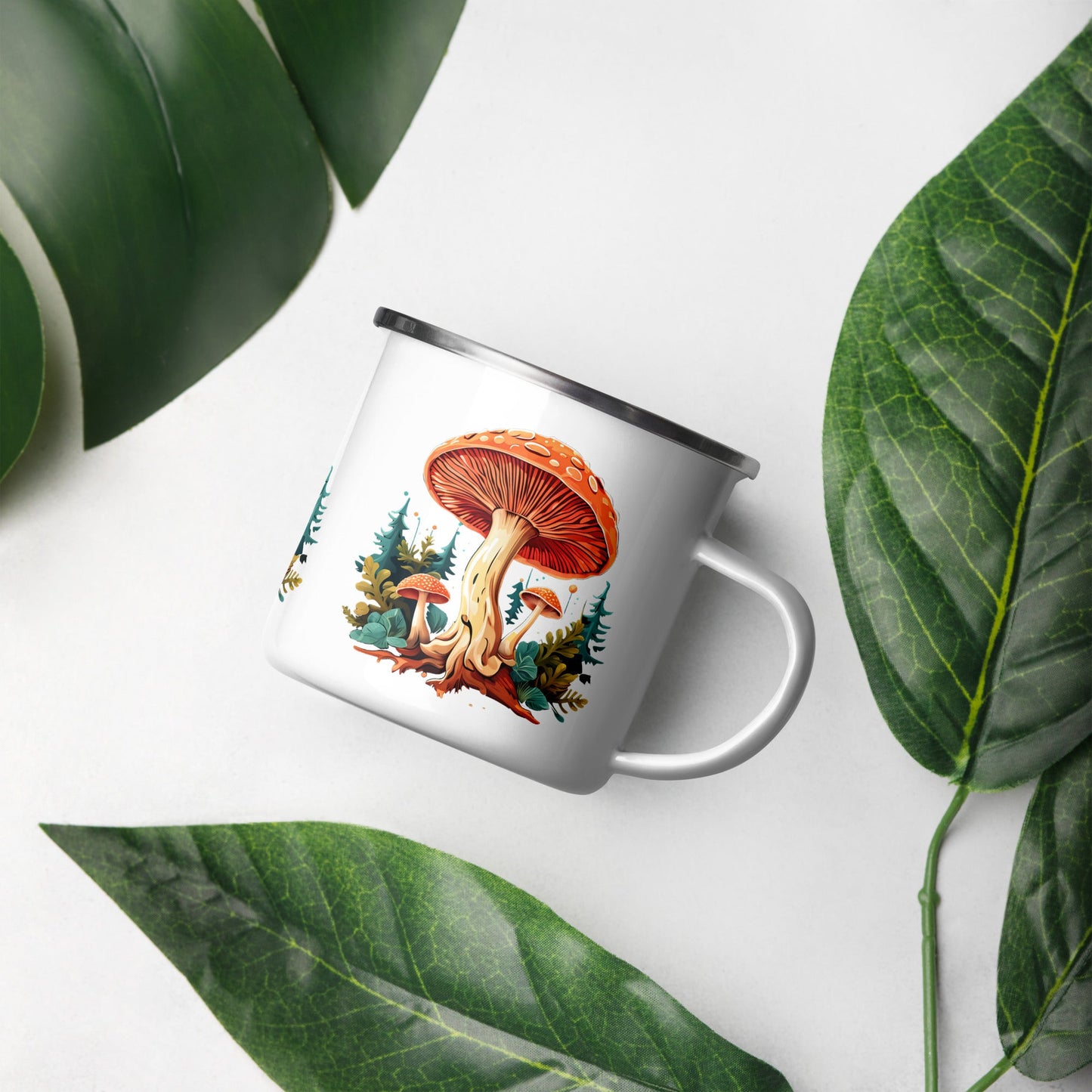 Mushrooms In The Forest Enamel Mug (12 oz) - Mugs - Discovery Co.