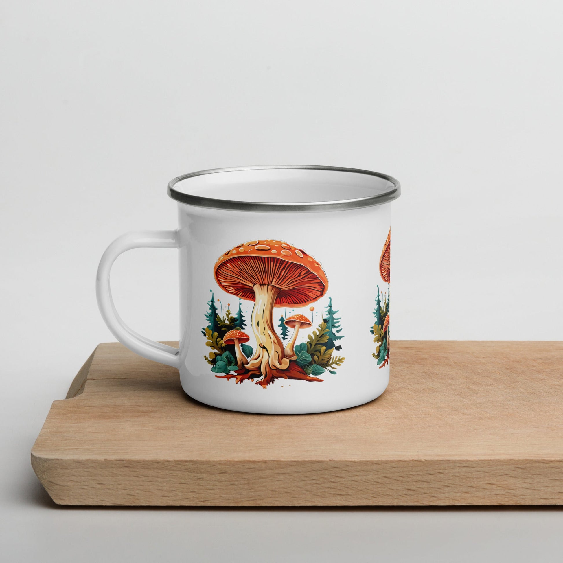 Mushrooms In The Forest Enamel Mug (12 oz) - Mugs - Discovery Co.