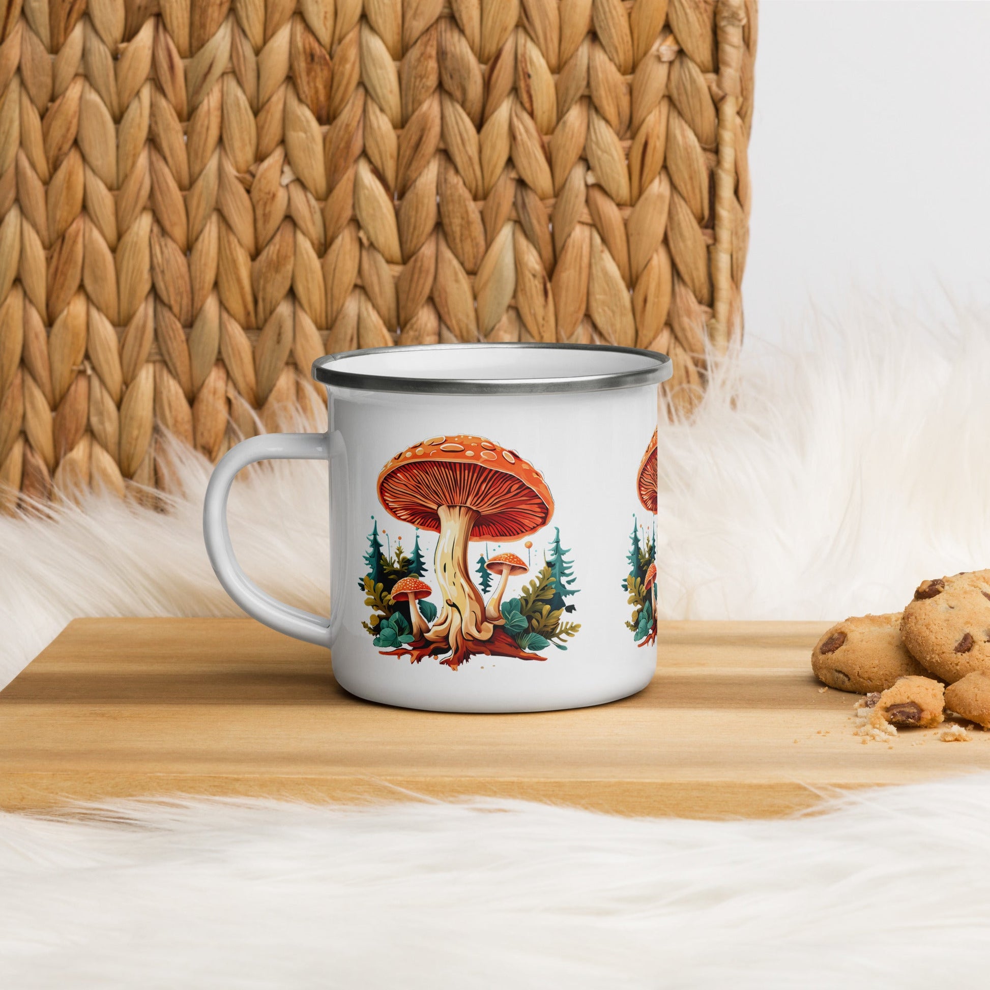 Mushrooms In The Forest Enamel Mug (12 oz) - Mugs - Discovery Co.