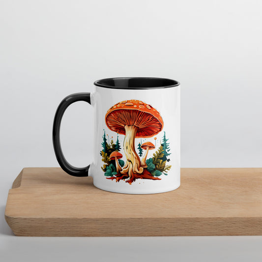 Mushrooms In The Forest Mug With Color Inside (11 oz and 15 oz) - Mugs - Discovery Co.