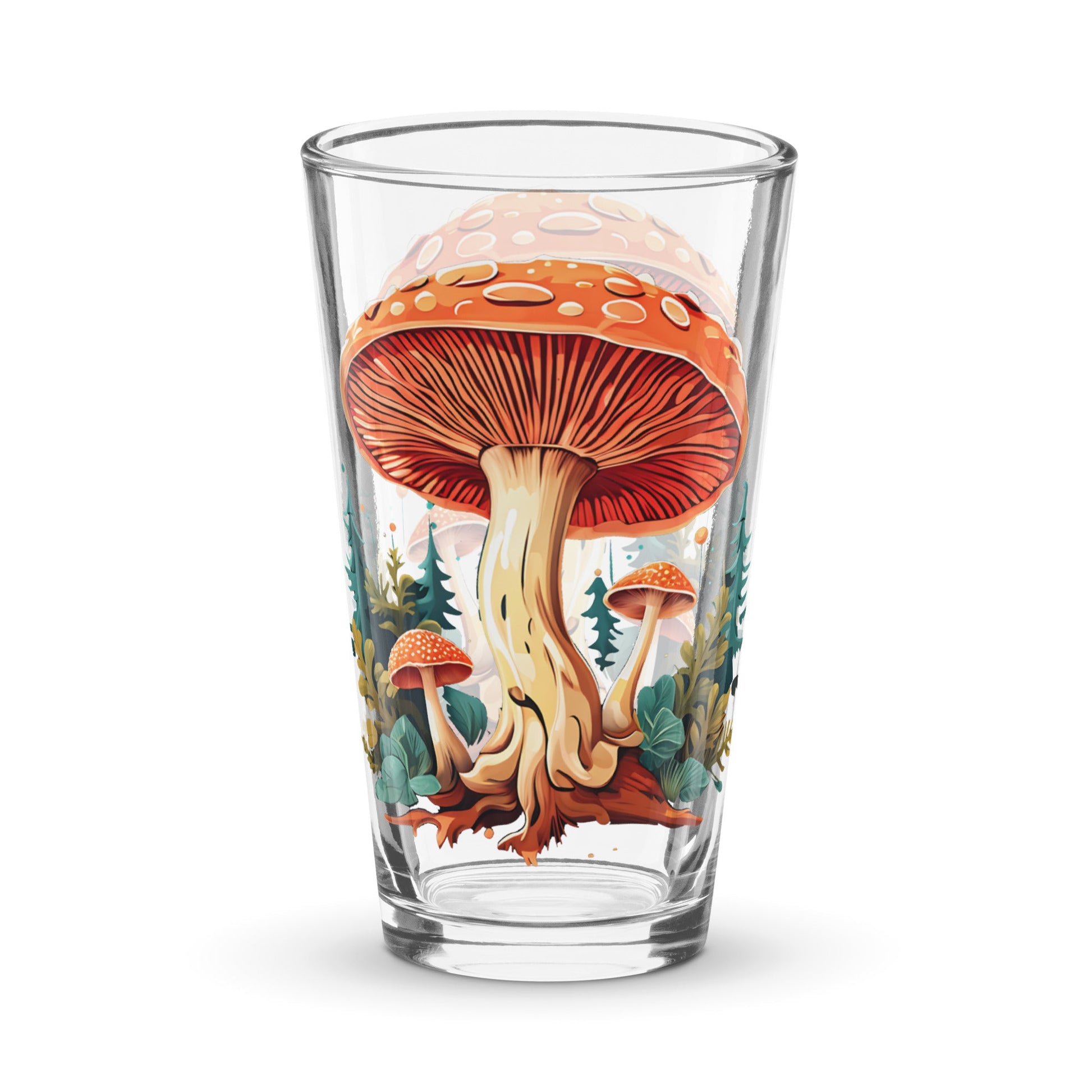 Mushrooms In The Forest Pint Glass (16 oz) - Beer Glass - Discovery Co.