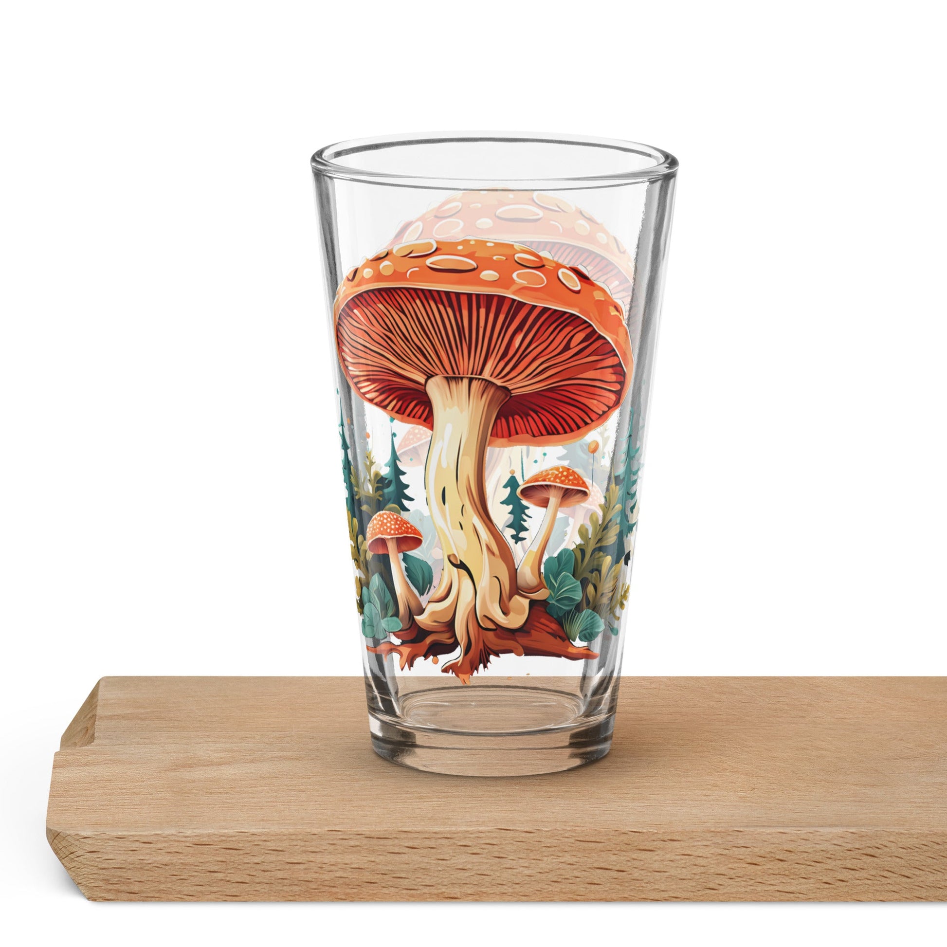 Mushrooms In The Forest Pint Glass (16 oz) - Beer Glass - Discovery Co.