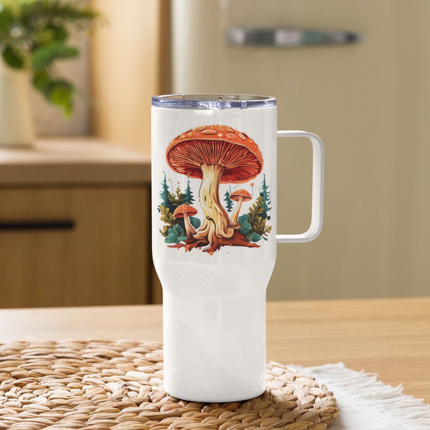 Mushrooms In The Forest Stainless Steel Travel Mug (25 oz) - Travel Mug - Discovery Co.