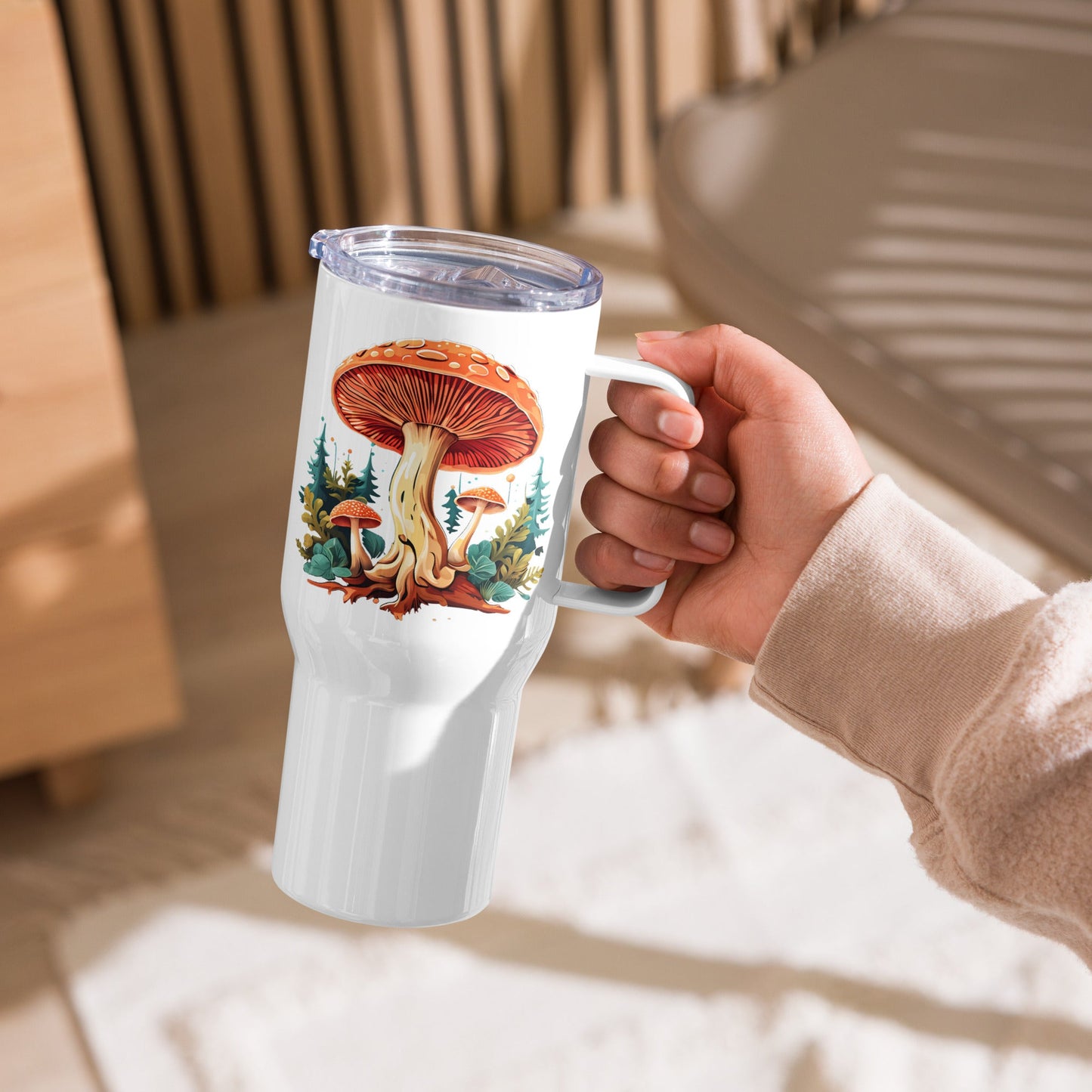 Mushrooms In The Forest Stainless Steel Travel Mug (25 oz) - Travel Mug - Discovery Co.