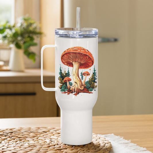 Mushrooms In The Forest Stainless Steel Travel Mug (25 oz) - Travel Mug - Discovery Co.