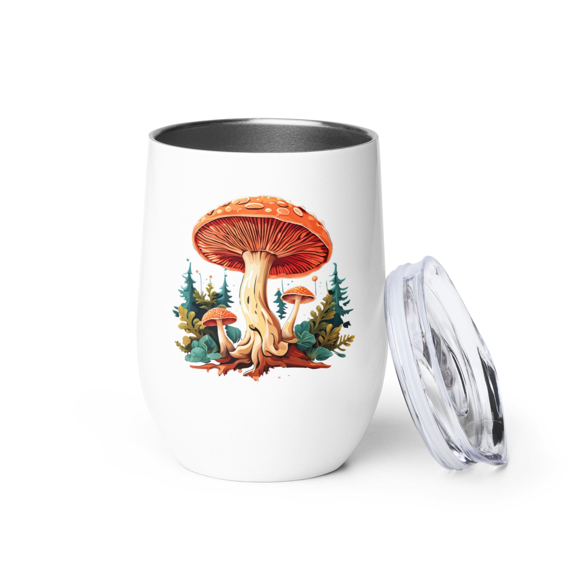 Mushrooms In The Forest Stainless Steel Wine Tumbler - Tumblers - Discovery Co.