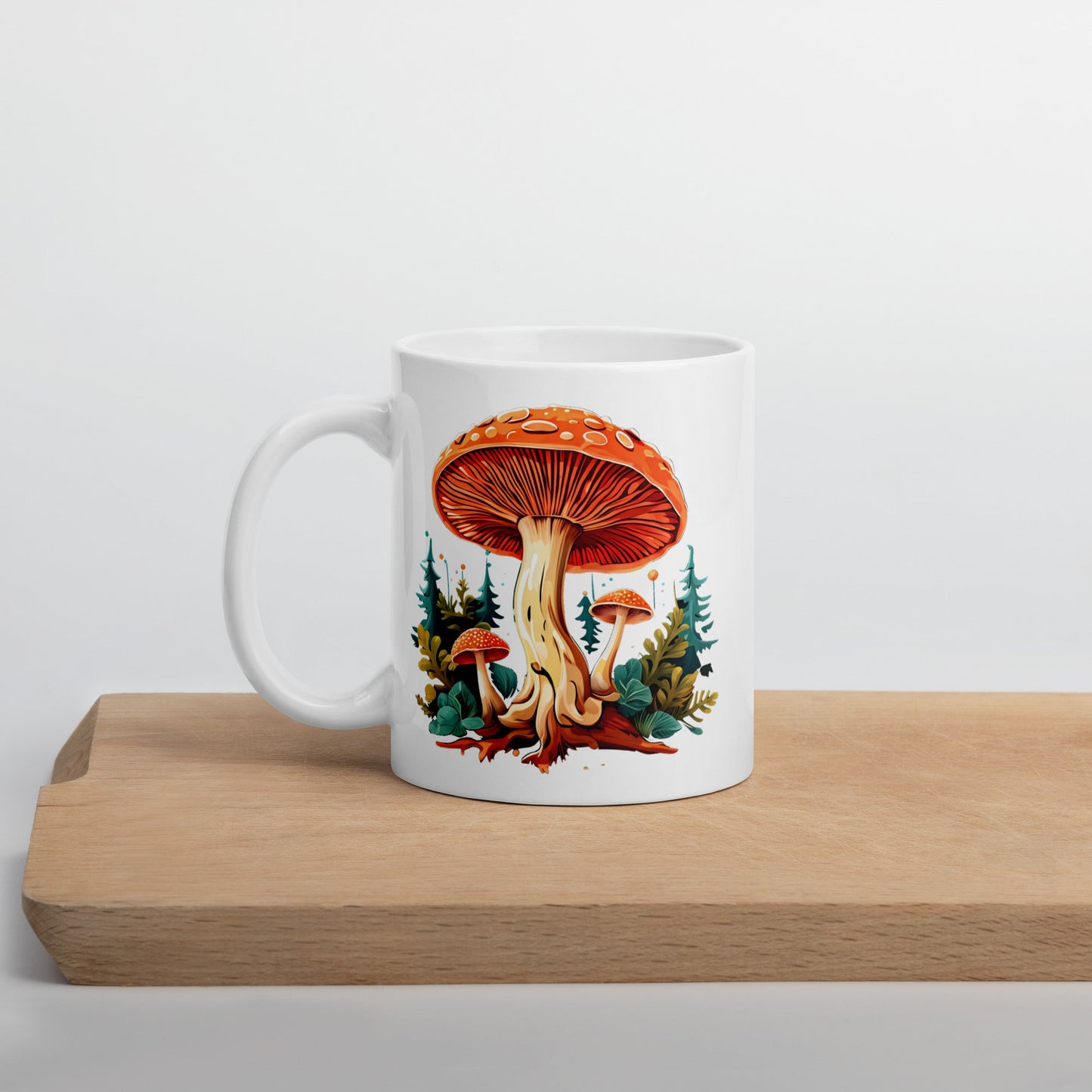 Mushrooms In The Forest White Glossy Mug (11 oz, 15 oz, and 20 oz) - Mugs - Discovery Co.