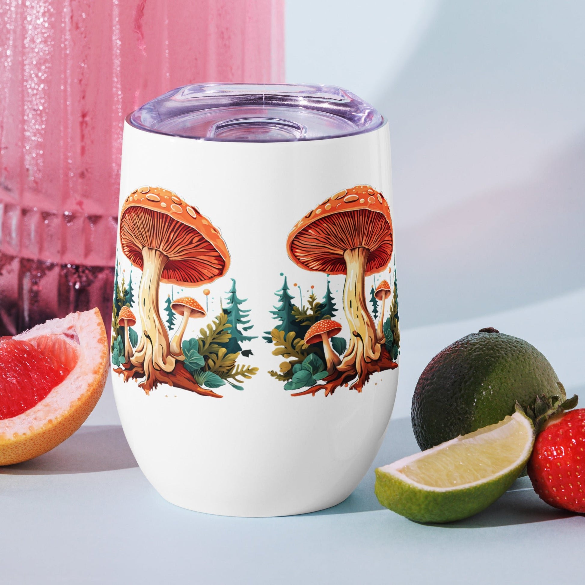 Mushrooms In The Forest Wine Tumbler - Tumblers - Discovery Co.