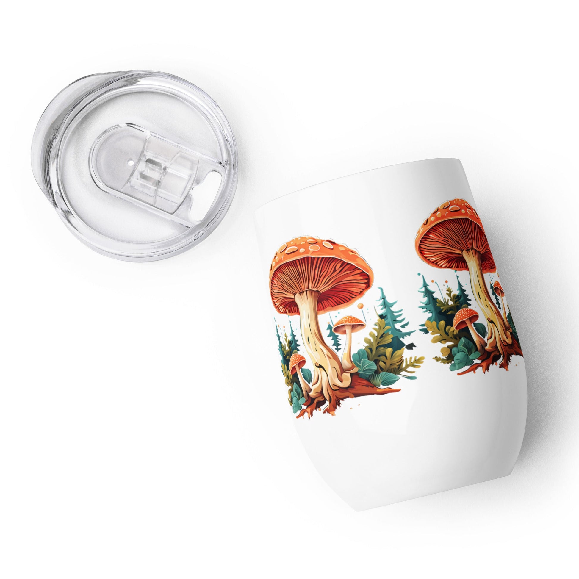 Mushrooms In The Forest Wine Tumbler - Tumblers - Discovery Co.