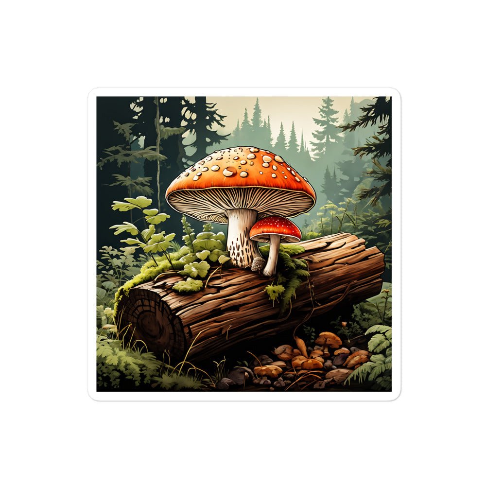 Mushrooms On A Log Bubble-free stickers - Stickers - Discovery Co.