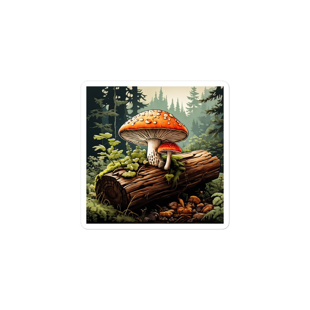 Mushrooms On A Log Bubble-free stickers - Stickers - Discovery Co.