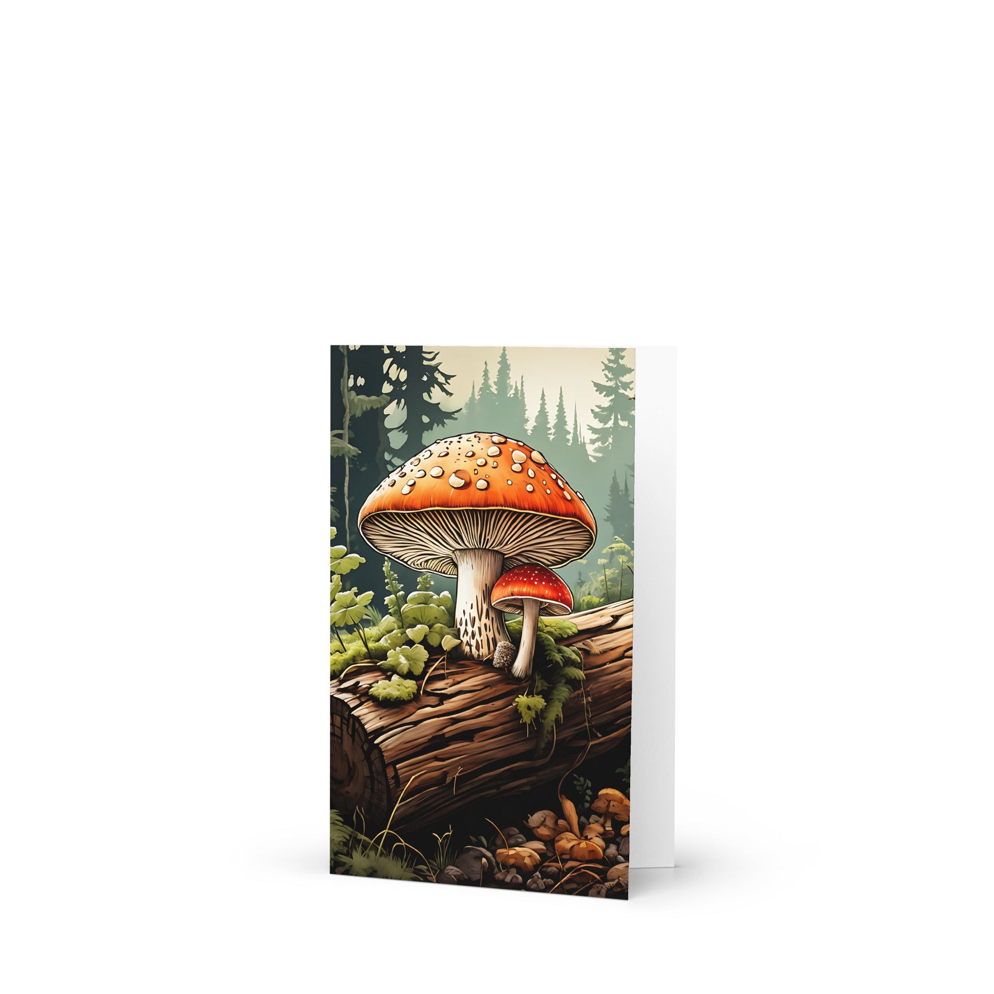 Mushrooms On A Log Greeting Card - Greeting Card - Discovery Co.