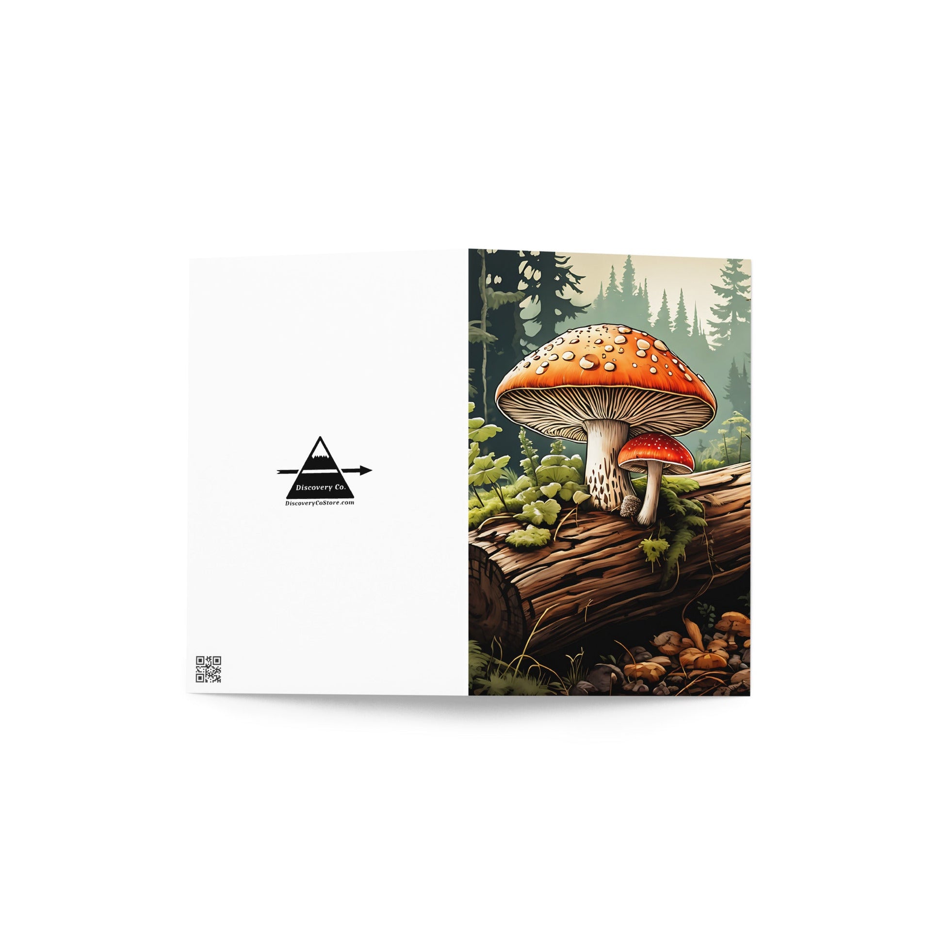 Mushrooms On A Log Greeting Card - Greeting Card - Discovery Co.