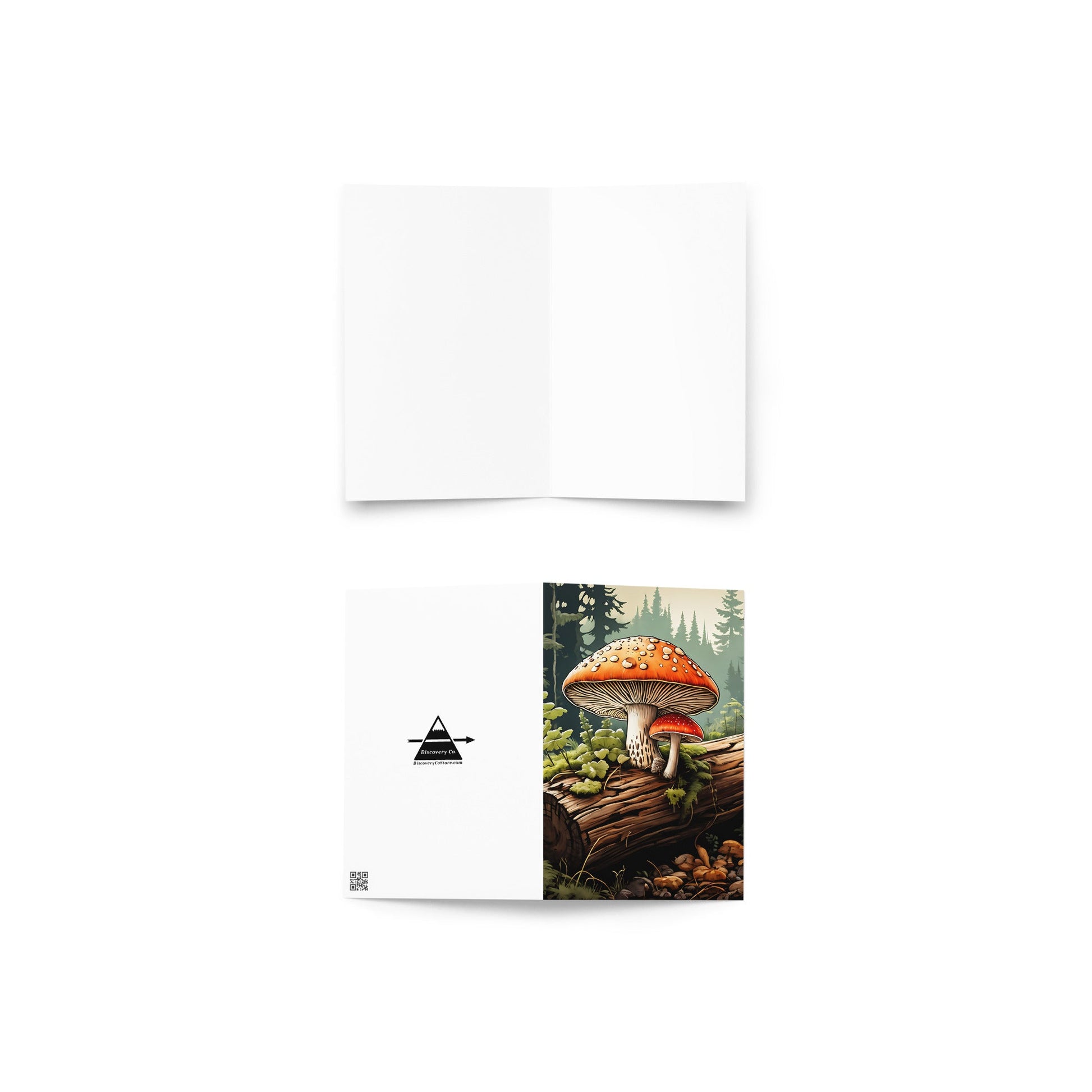 Mushrooms On A Log Greeting Card - Greeting Card - Discovery Co.