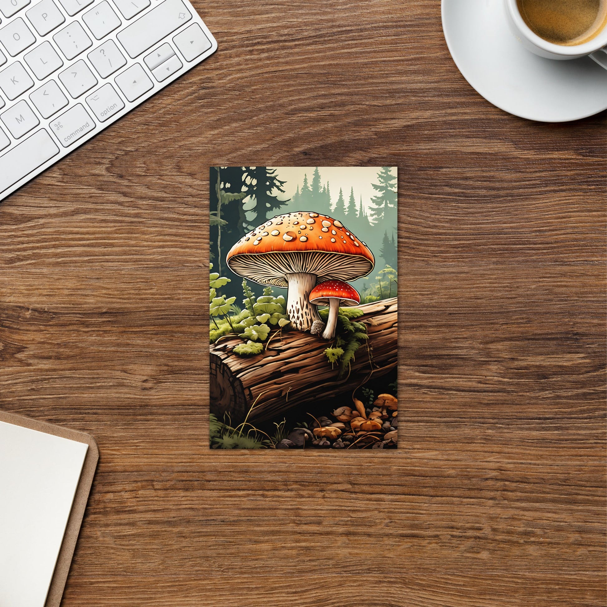 Mushrooms On A Log Greeting Card - Greeting Card - Discovery Co.