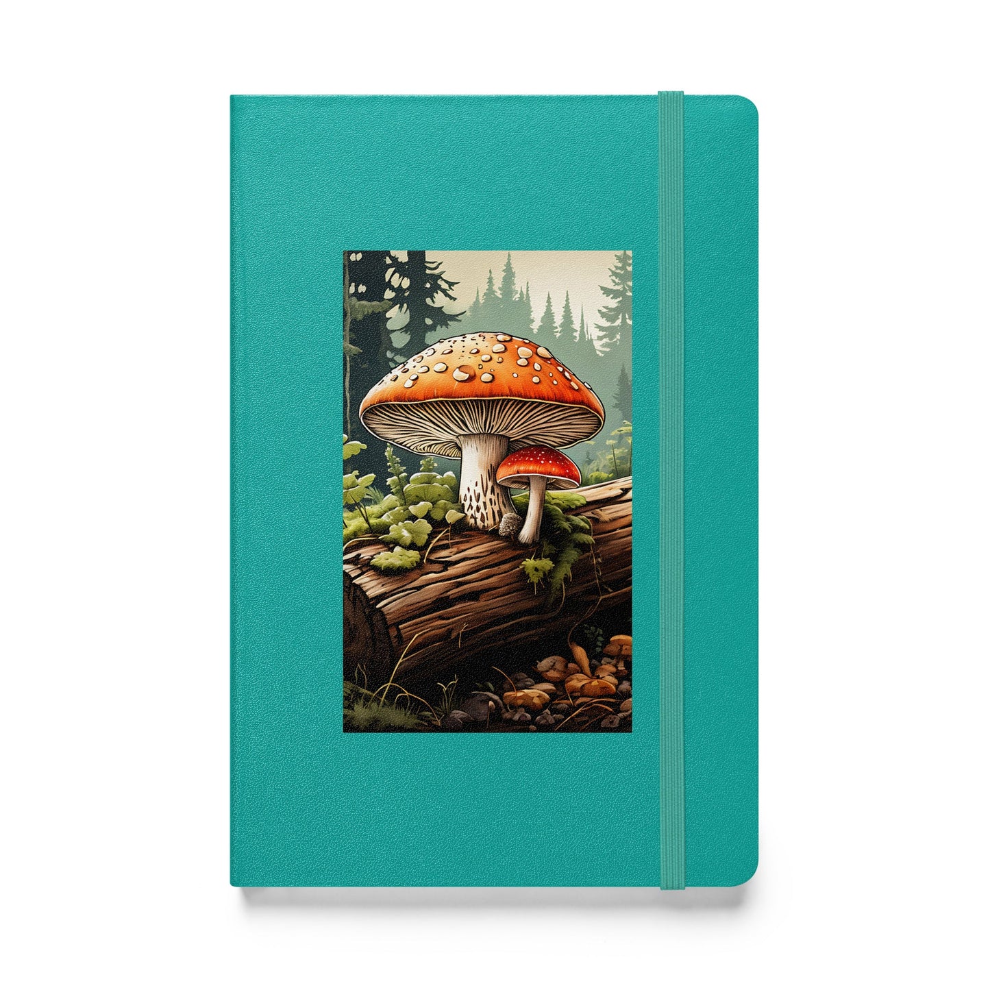 Mushrooms On A Log Hardcover Bound Notebook - Hardcover Bound Notebooks - Discovery Co.