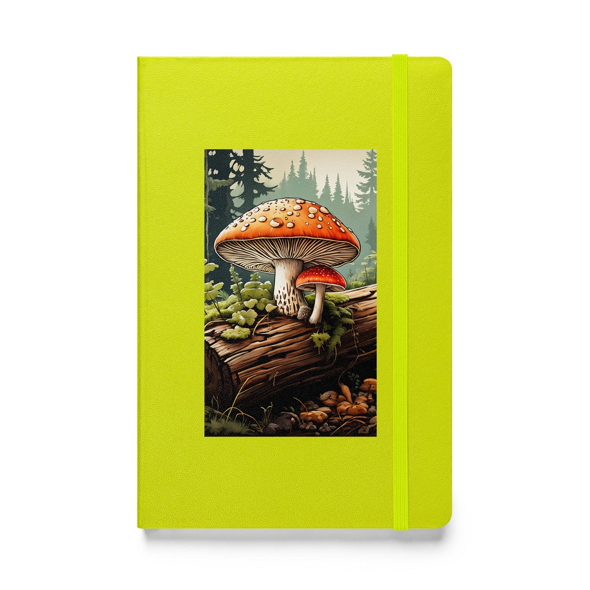 Mushrooms On A Log Hardcover Bound Notebook - Hardcover Bound Notebooks - Discovery Co.